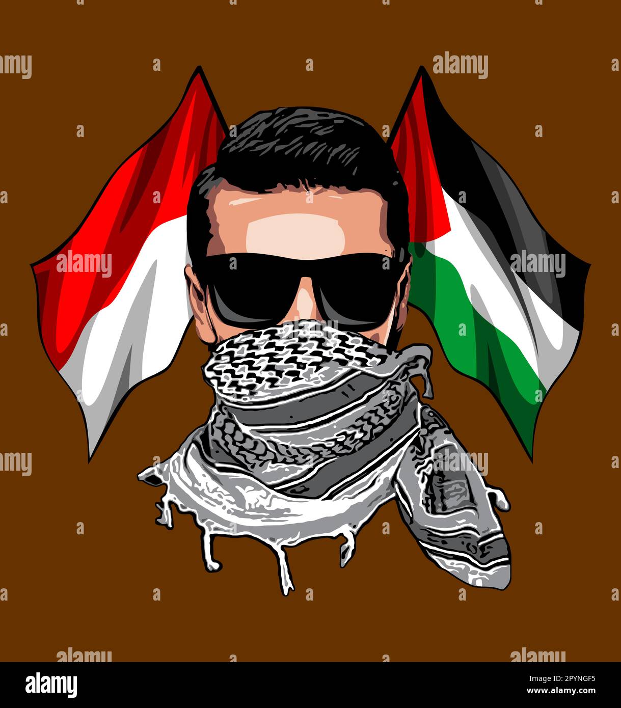 Palästinensischer Krieger Stock Vektor