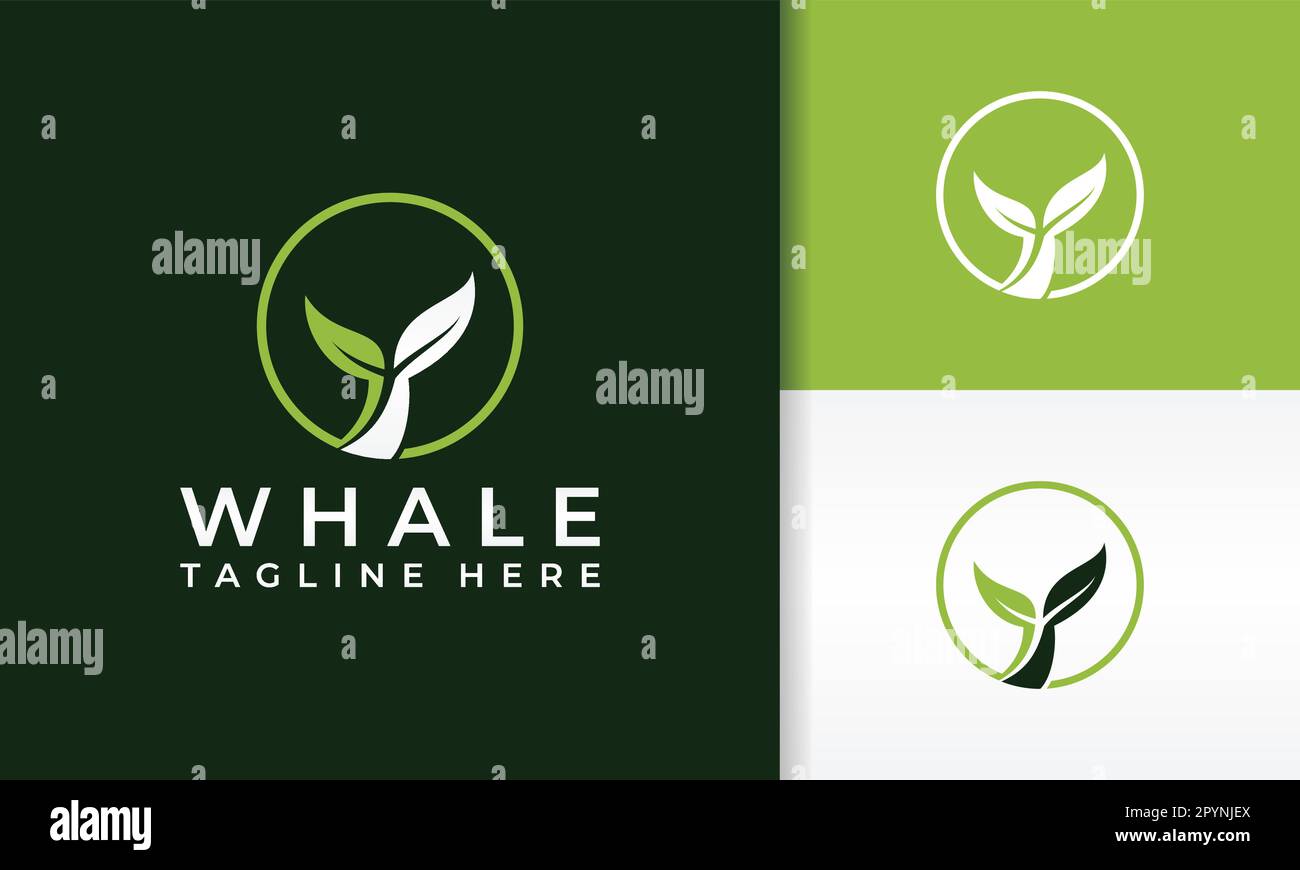 Grünes Bio-Wal-Schwanzlogo Stock Vektor