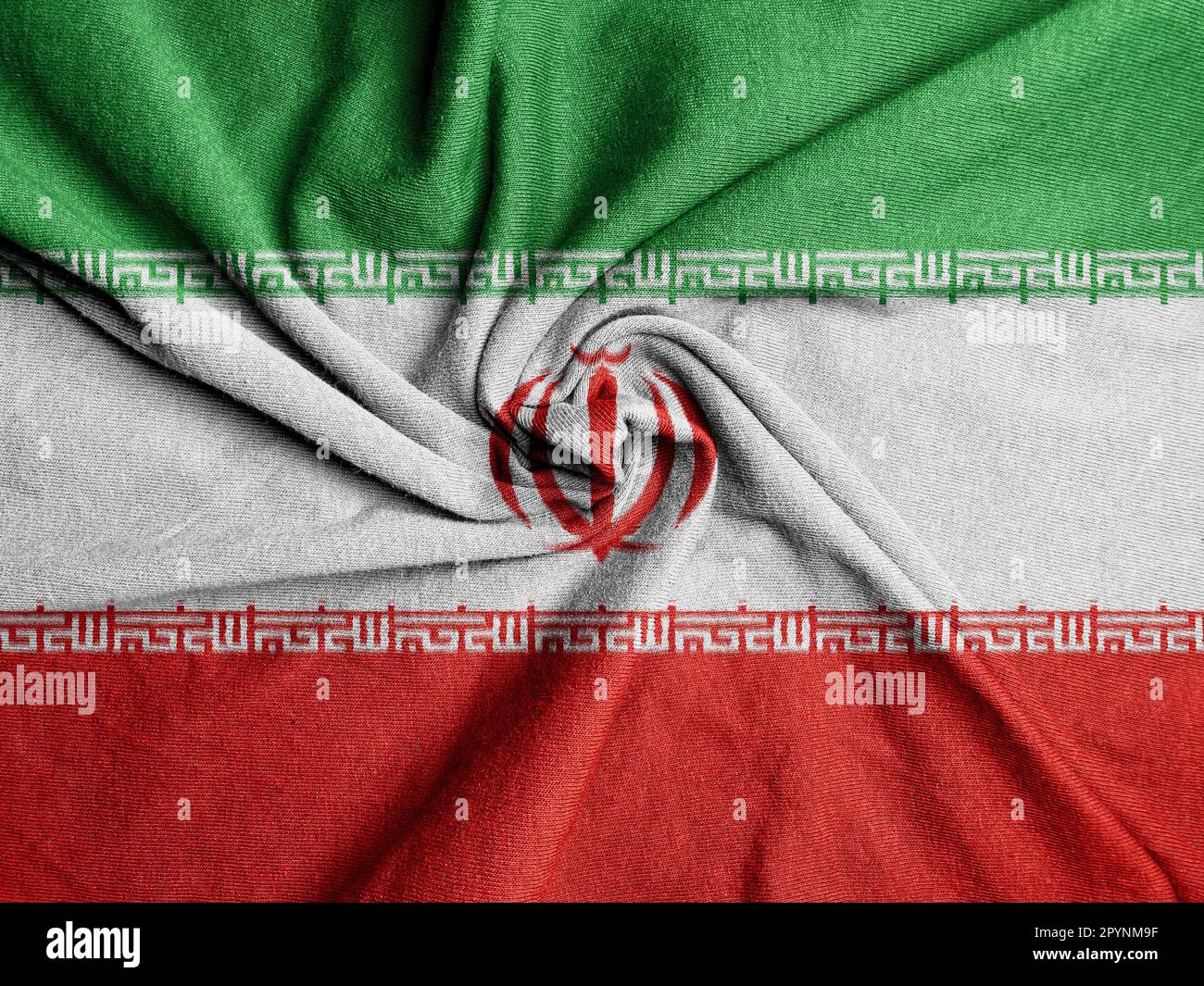 Fabric Flag des Iran, National Flag des Iran Stockfoto