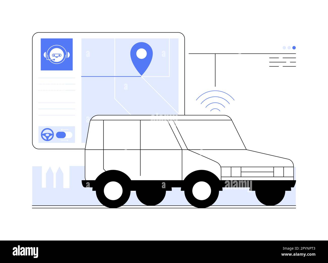 Autonomes Fahren abstrakte Konzept Vektor Illustration. Stock Vektor