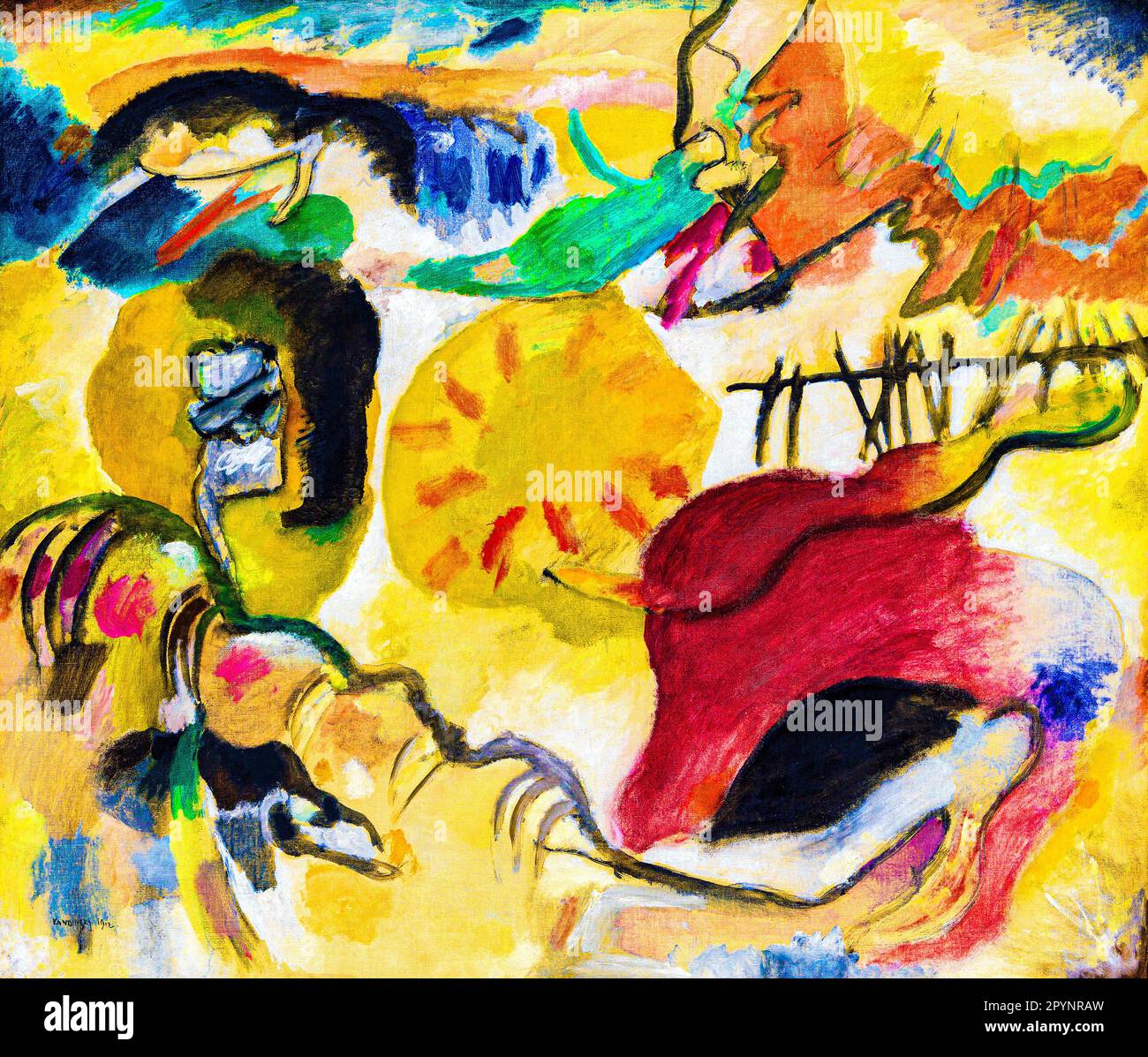 Improvisationsmalerei in hoher Auflösung von Wassily Kandinsky. Original aus dem MET Museum. Stockfoto