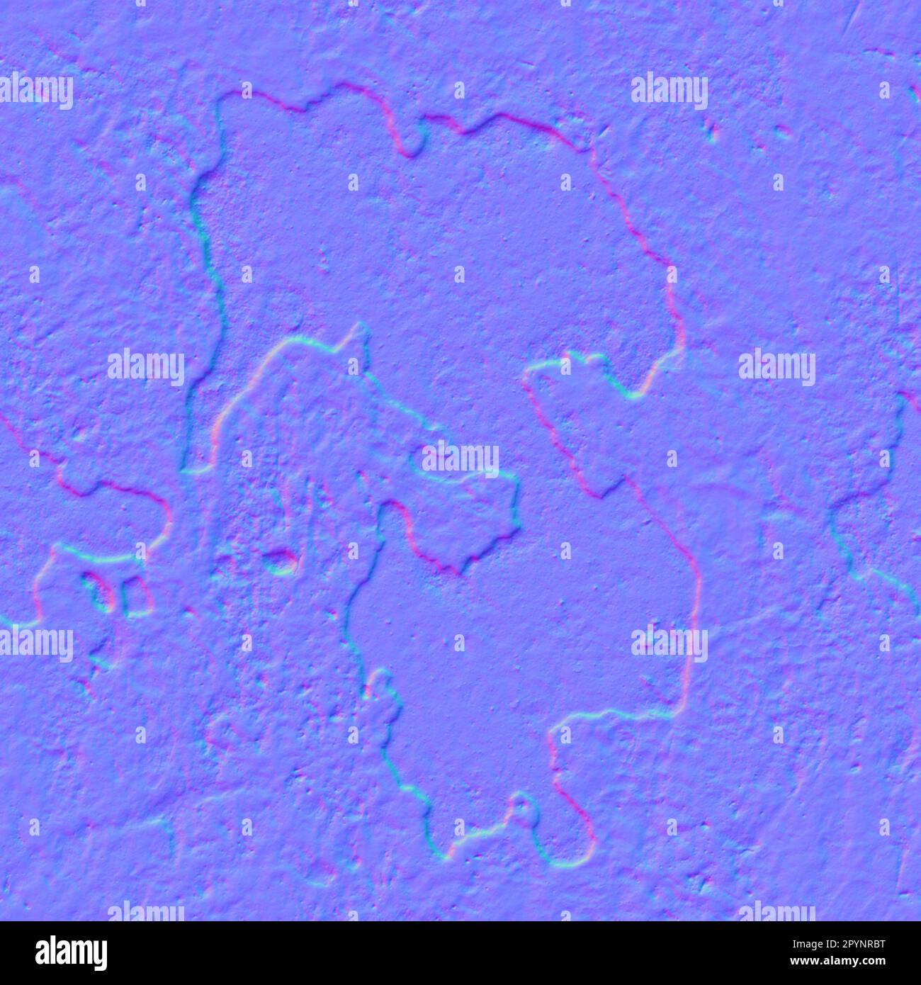 Normale Karte Beton beschädigte Textur, normale Abbildung Stockfoto