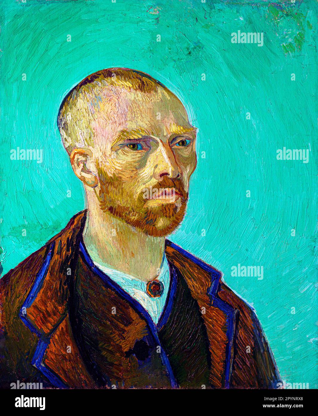 Vincent van Goghs berühmtes Selbstportrait-Gemälde. Original aus Wikimedia Commons. Stockfoto