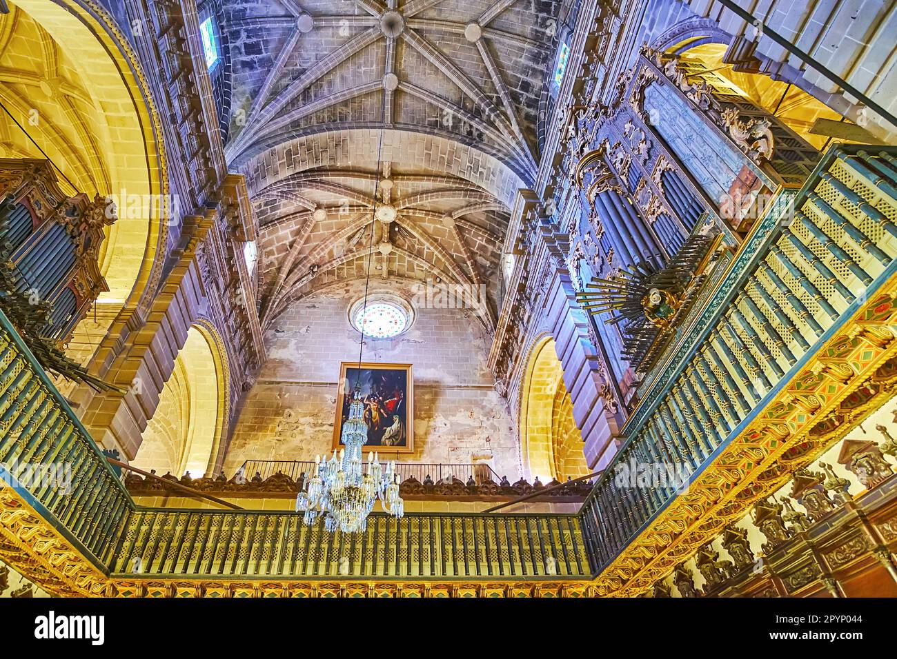 Der Tresorraum über der Chor der Großen Priorischen Kirche, El Puerto, Spanien Stockfoto