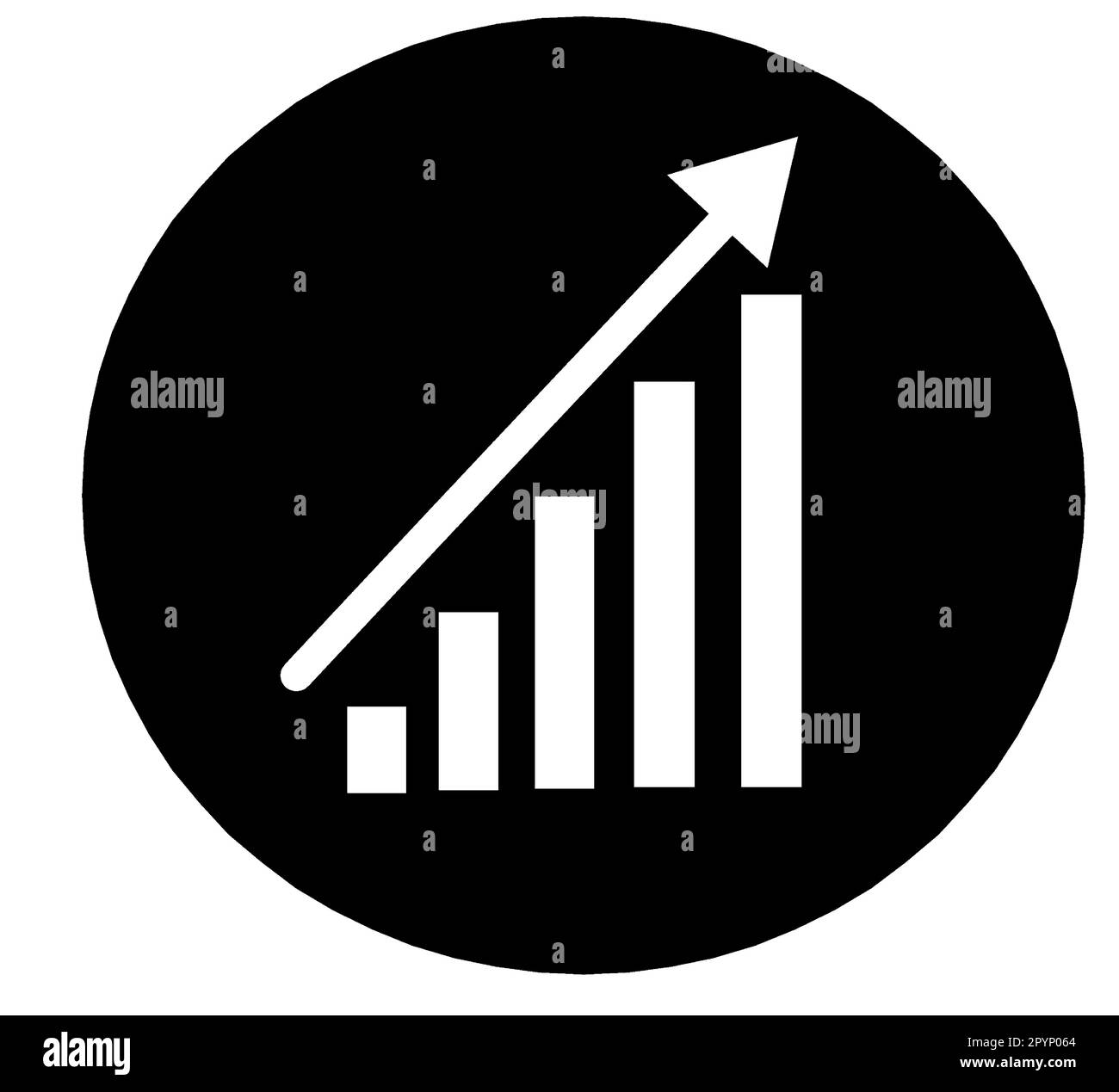 Schwarzes Balkendiagramm Mit Aufwärtspfeil Stock Vektor