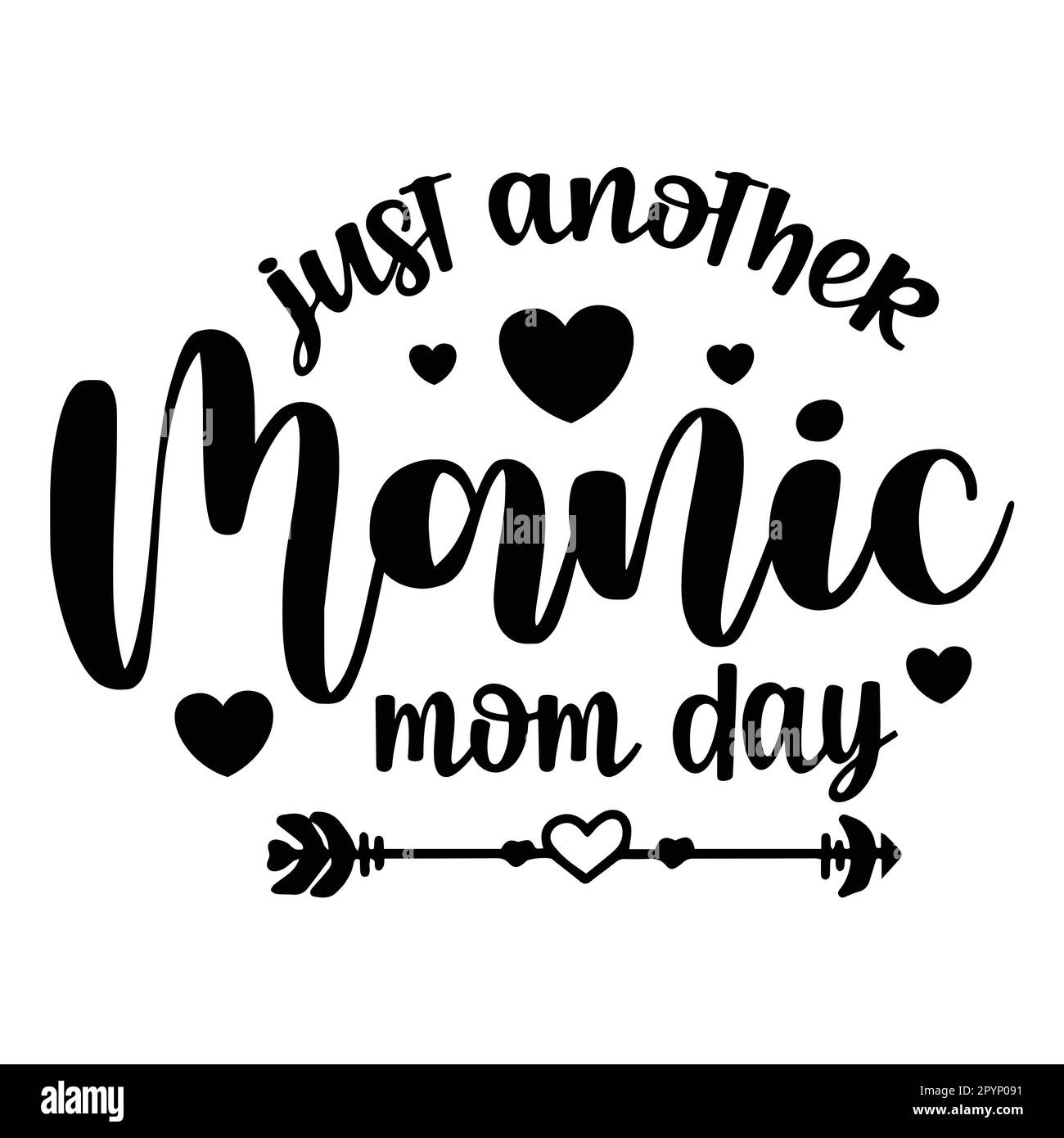 Design für Muttertag-Trikot mit Typografie für Mutter-Liebhaber mama Mama Handgefertigte Kalligraphie Vektorzeichnung Silhouette Stock Vektor