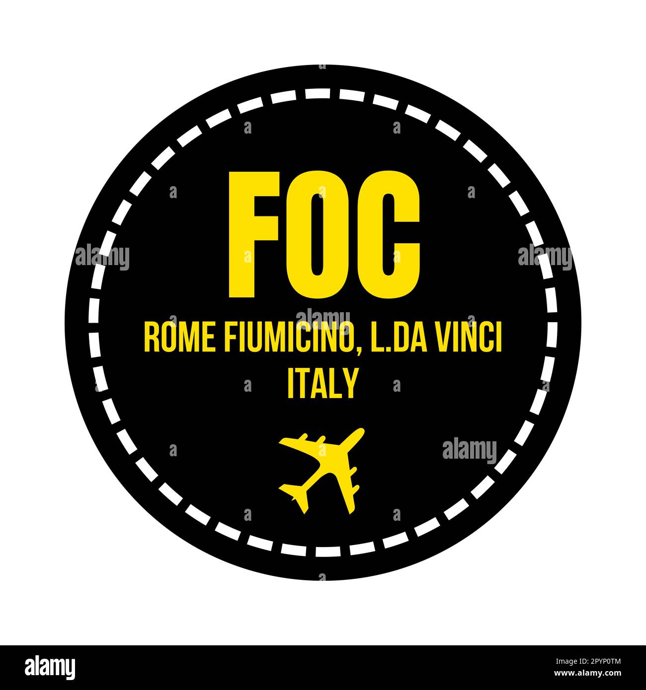 Symbol für den Flughafen Rom FOC Stockfoto