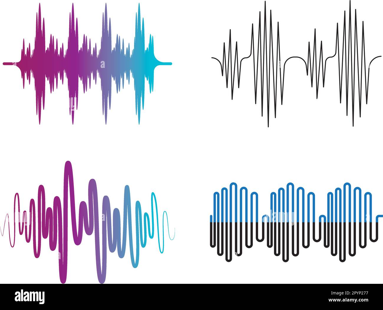 Design der Vektorvorlage für Sound Wave-Symbole Stock Vektor