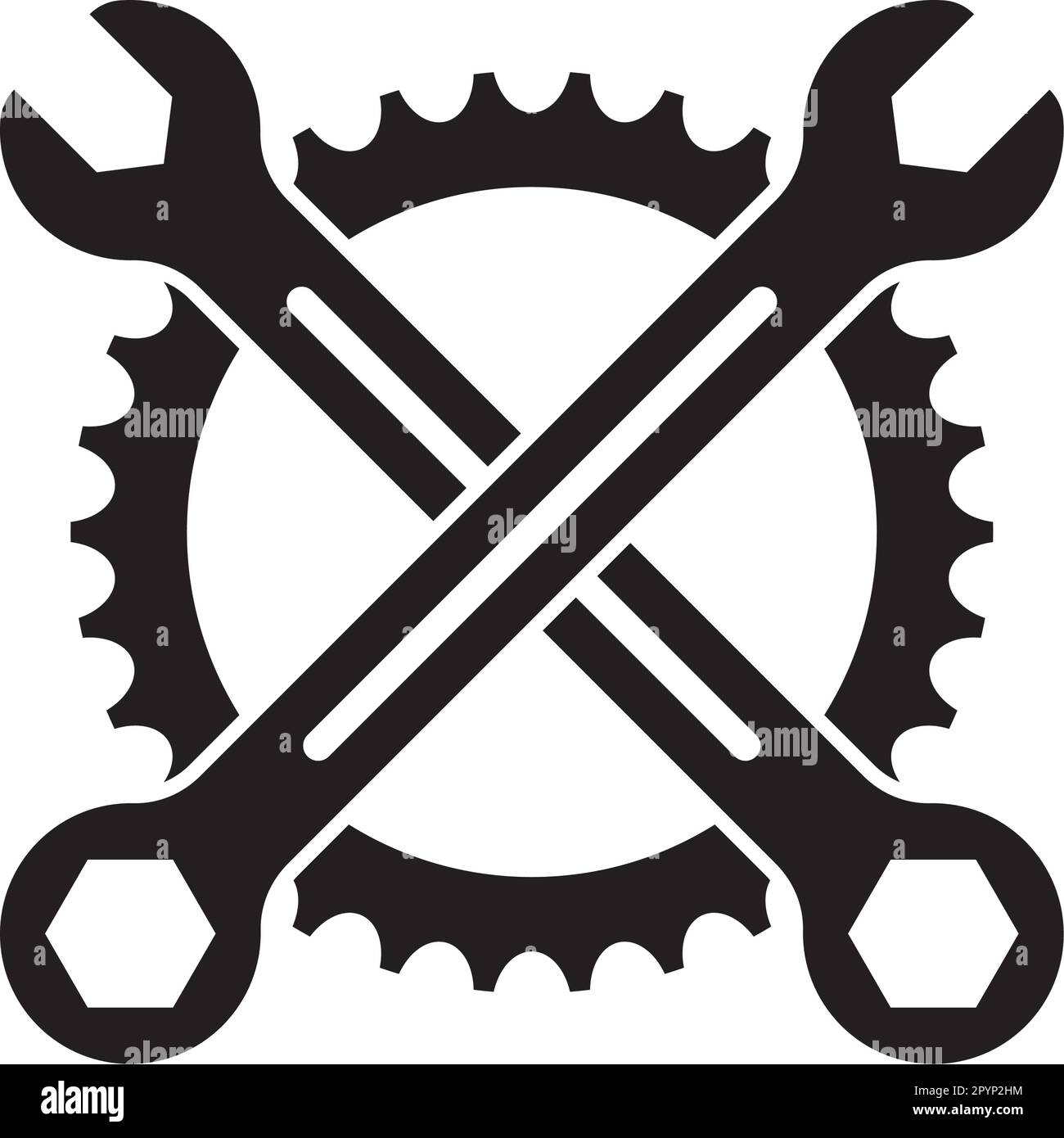 Symboldesign für Reparaturwerkstatt oder Fahrzeugsymbole mit Vektorgrafiken Stock Vektor