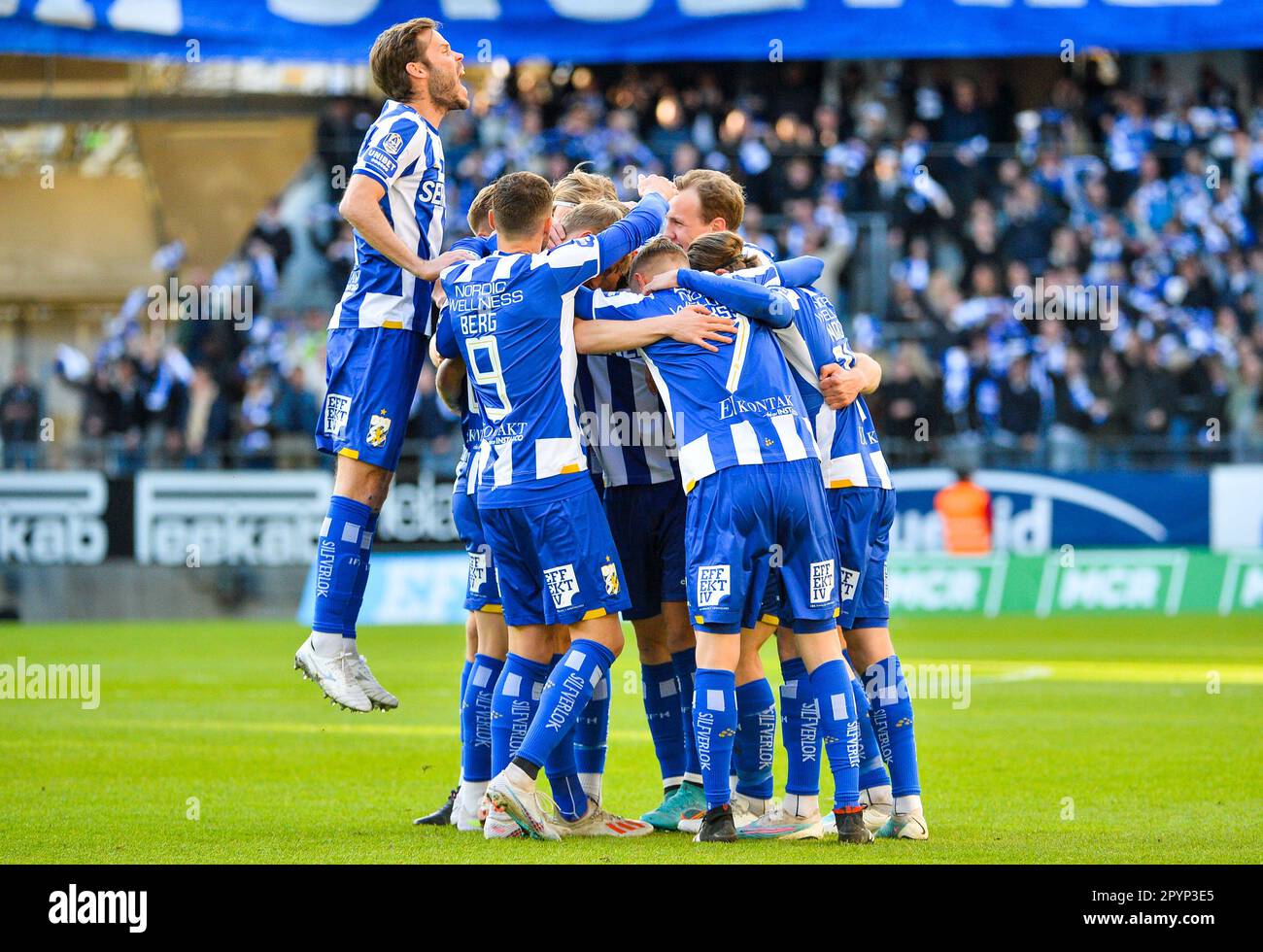 4. Mai 2023 Gustav Svensson feiert nach einem Treffer im