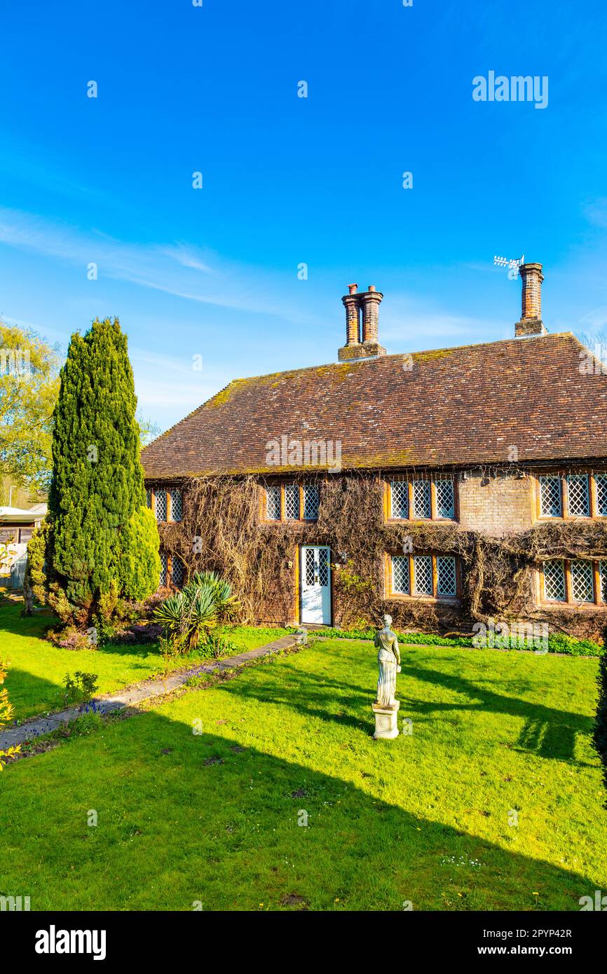 Außenansicht des 15. Century Bagham Farm House B&B, Chilham, Kent, England, Großbritannien Stockfoto