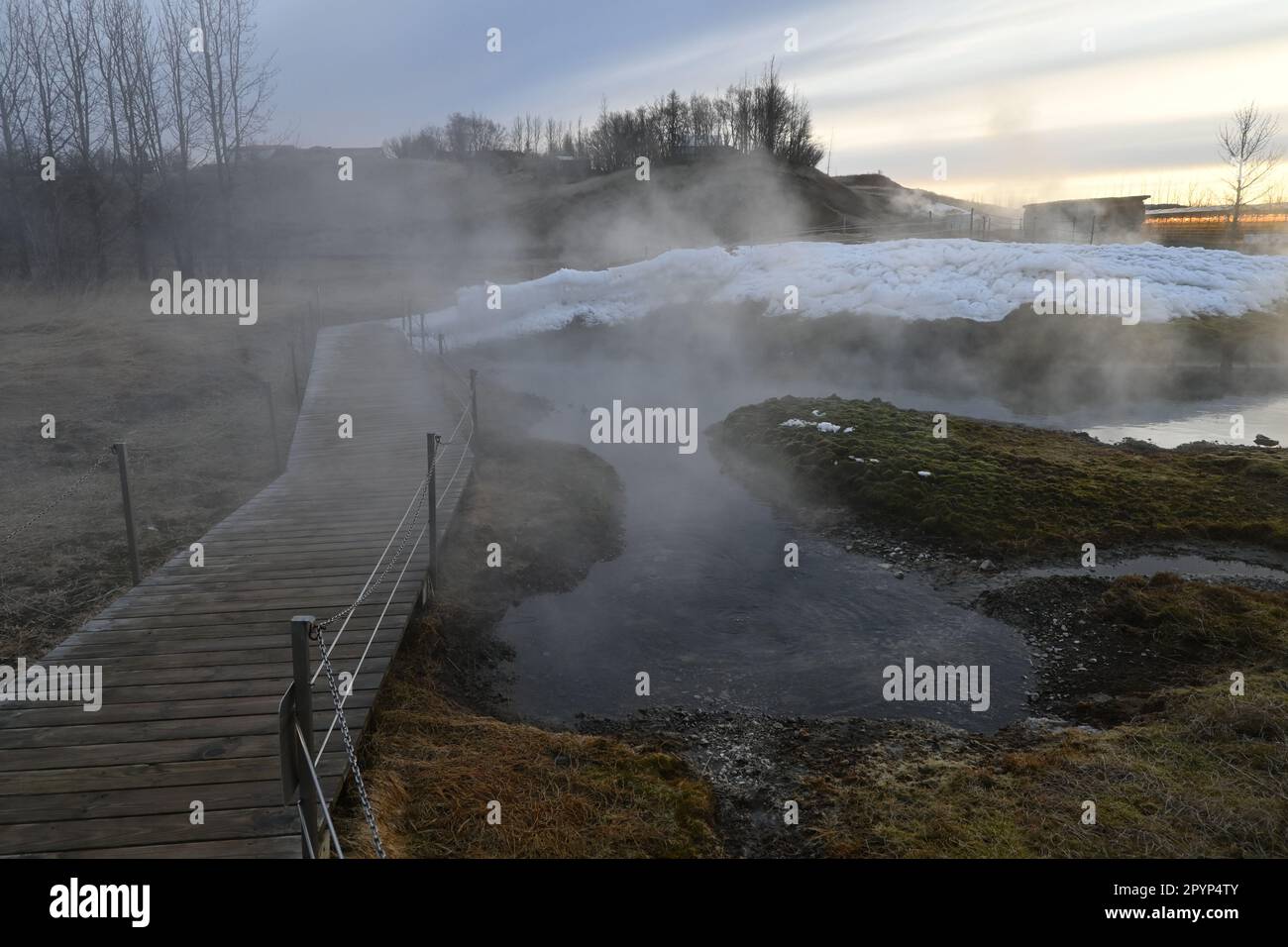 Secret Lagoon - Island Road Trip Stockfoto