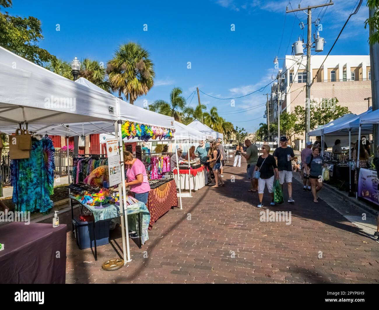 Stände auf dem Farmers Market in Punta Gorda Florida, USA Stockfoto