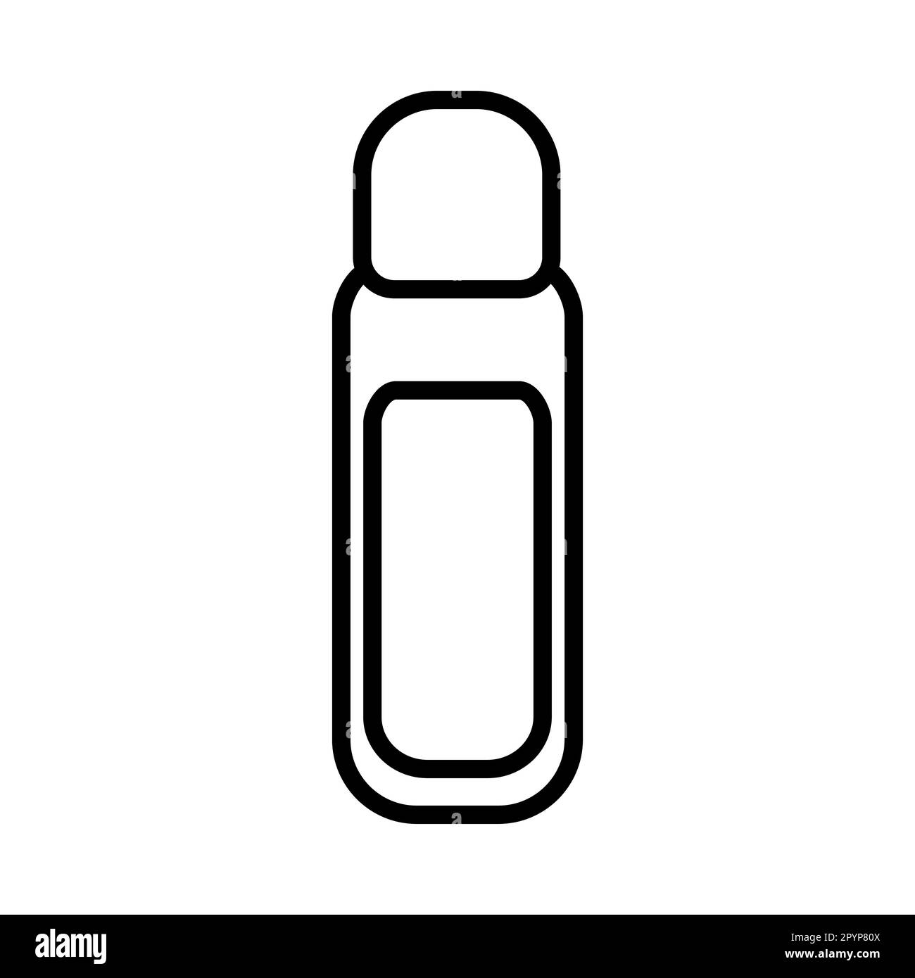 Schwarz-weiß Icon Einfache, lineare, glamouröse Gläser mit kosmetischer Flüssigkeit zum Entfernen von Nagellack, Make-up für Schönheitsbehandlungen. Vektorbeleuchtung Stock Vektor