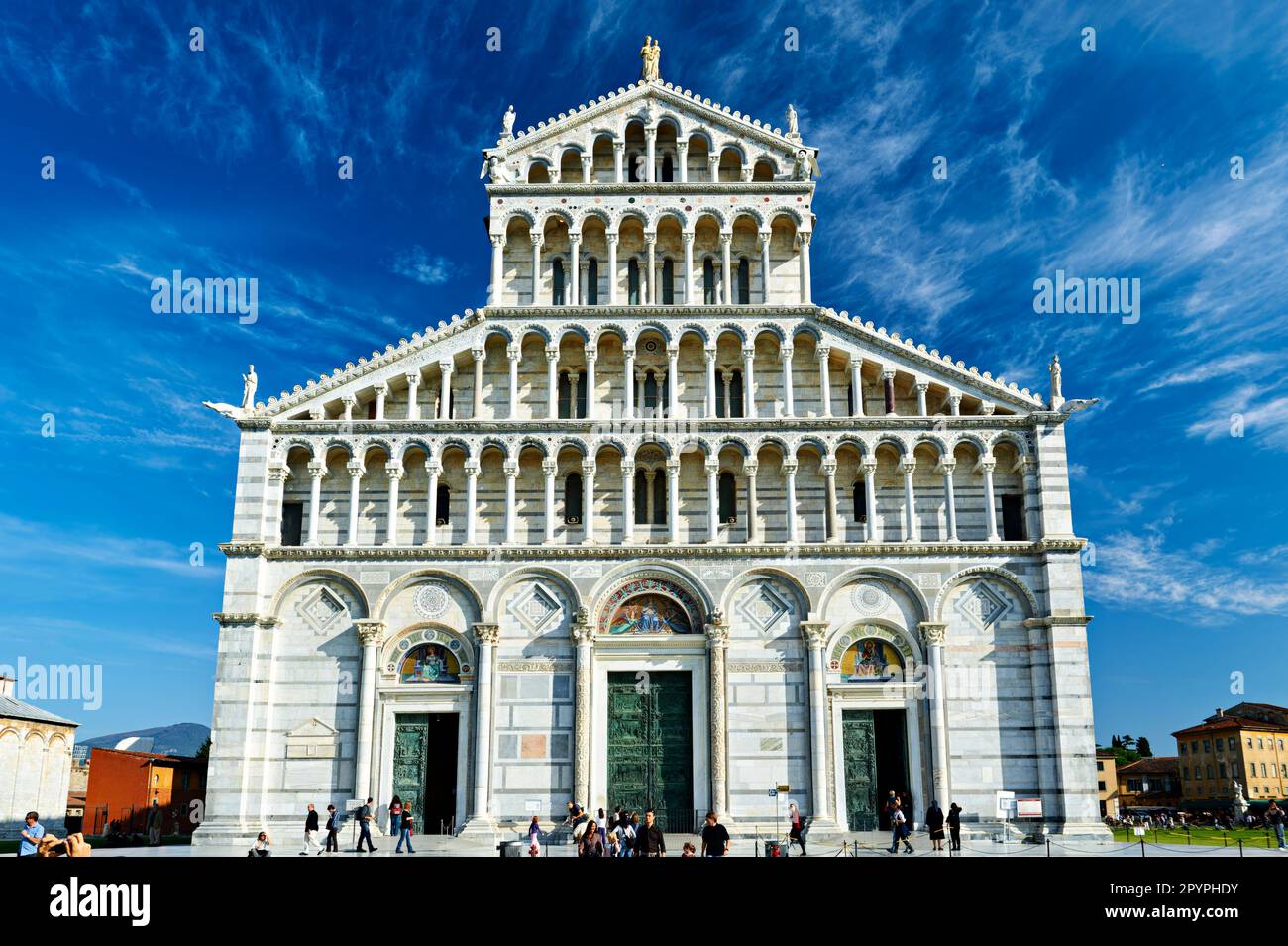 Pisa Toskana Italien. Piazza dei Miracoli (Platz der Wunder). Die Kathedrale Stockfoto