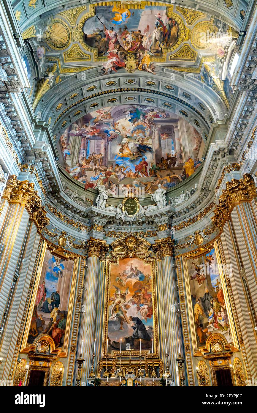 Das Innere der Kirche St. Ignatius von Loyola auf dem Campus Martius, Rom, Italien Stockfoto