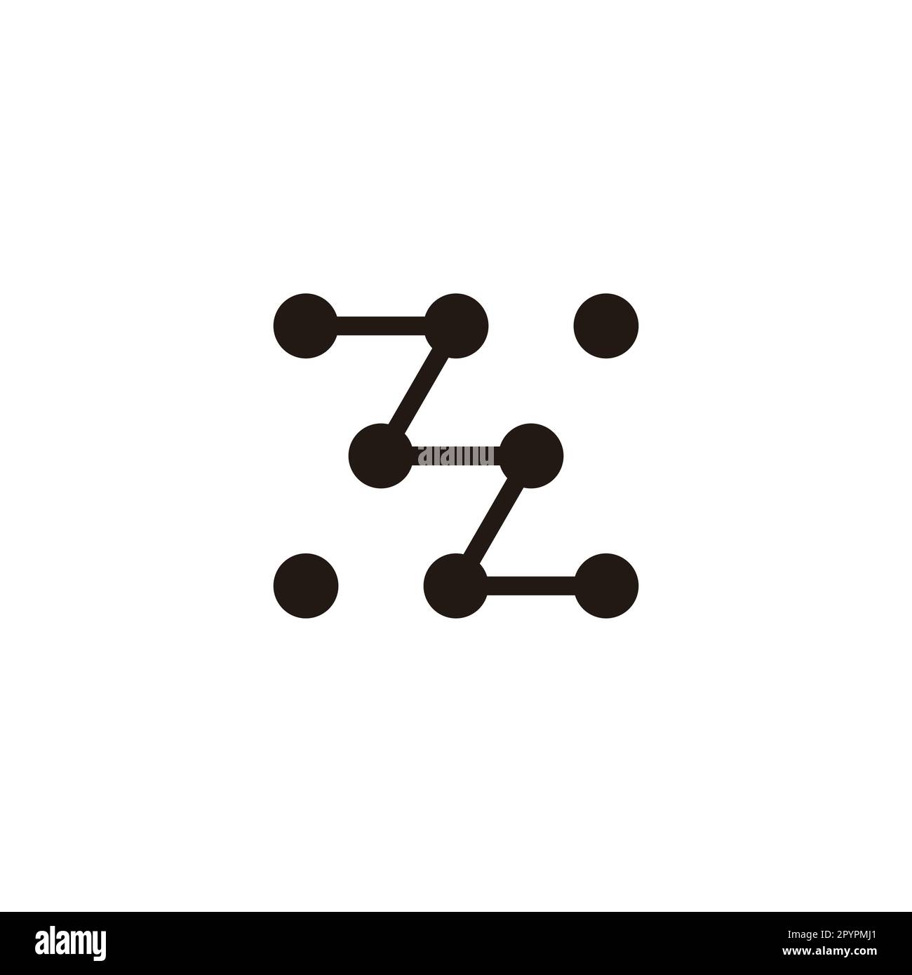 Buchstabe Z Treppe, Moleküle geometrisches Symbol einfacher Logovektor Stock Vektor