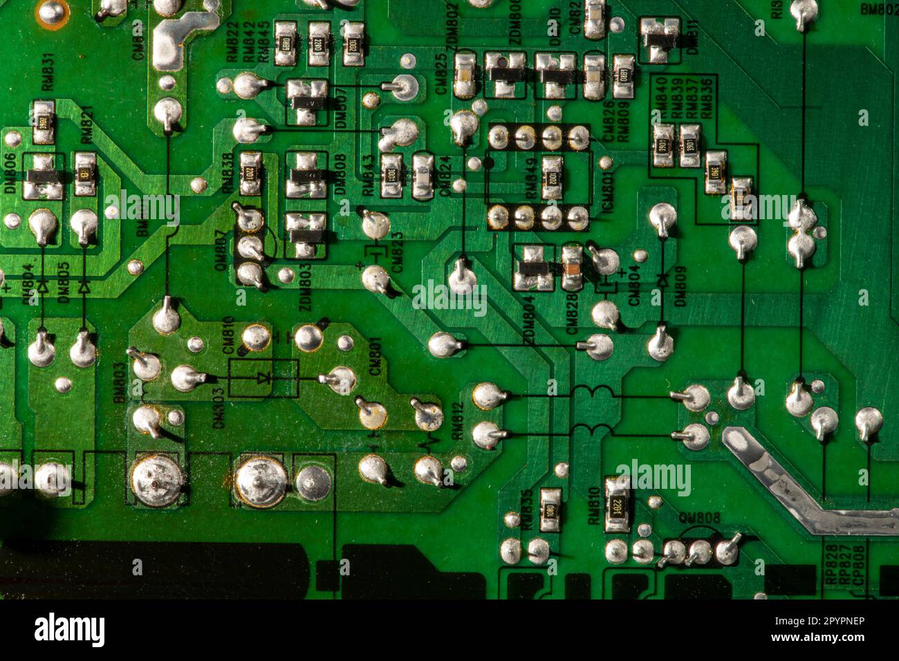 Leiterplatte eines Fernsehers Stockfoto