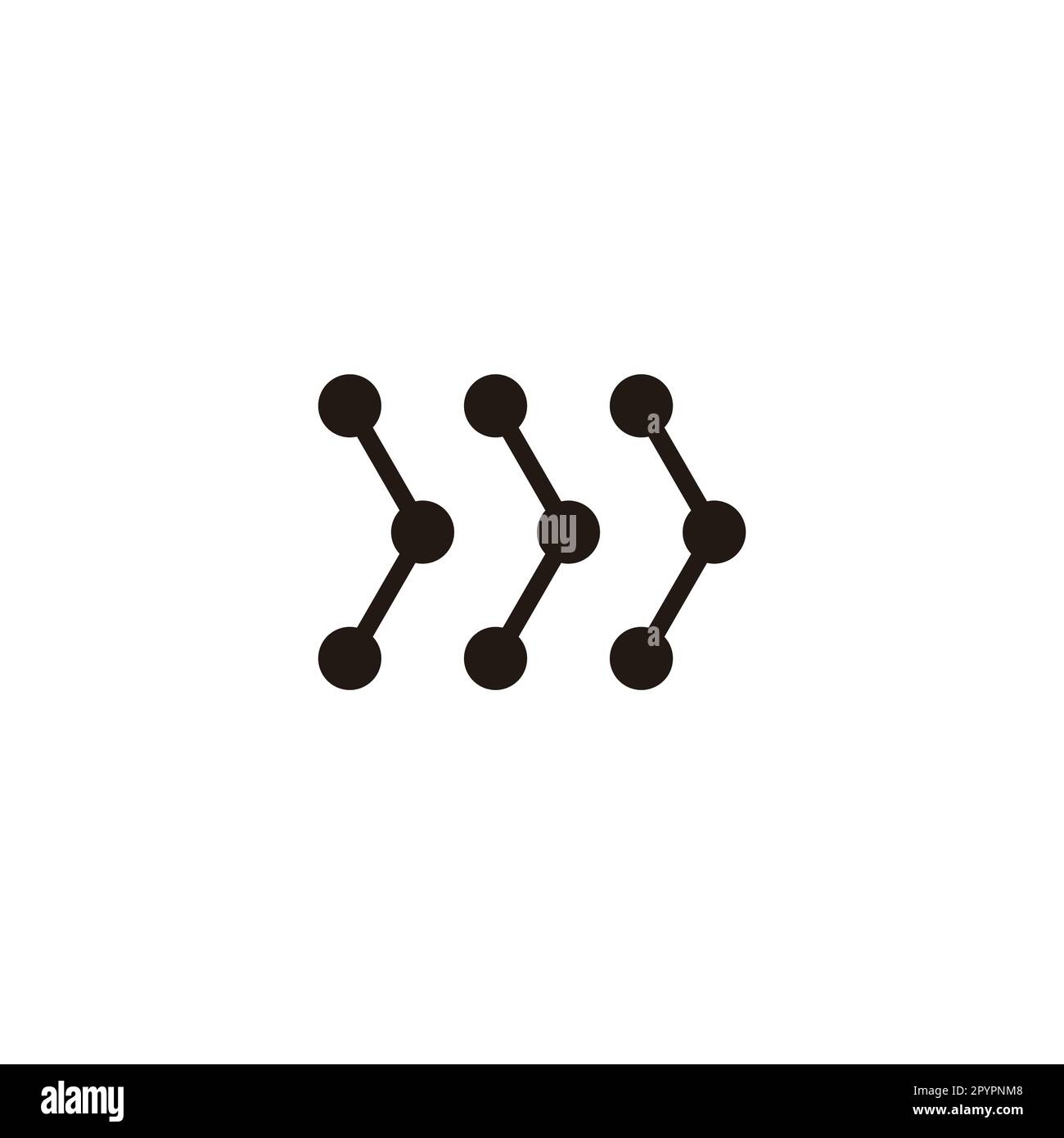 Richtung, Moleküle geometrisches Symbol einfacher Logo-Vektor Stock Vektor
