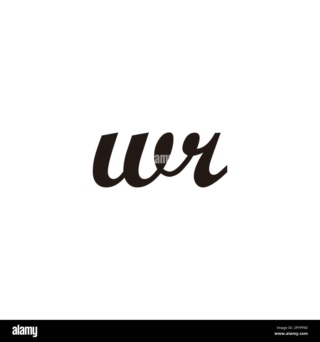 Buchstabe wr Connect geometrisches Symbol einfacher Logo-Vektor Stock Vektor