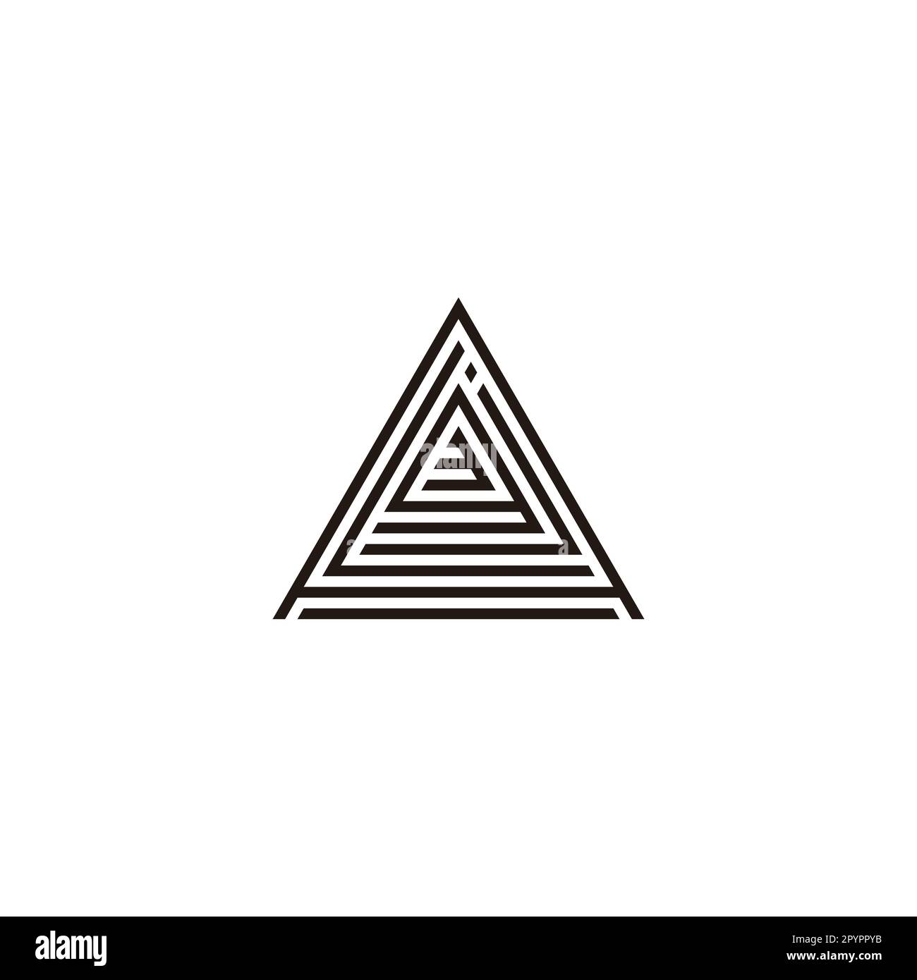 Buchstaben A, L, j, g und Nummer 3 geometrisches Dreieck einfaches Logo-Vektor Stock Vektor