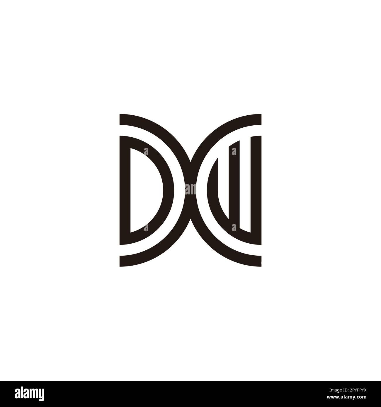Buchstabe Dxw Kurve Geometrisches Symbol einfacher Logo-Vektor Stock Vektor