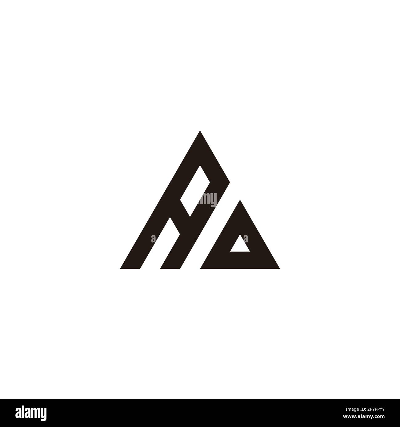 Buchstabe AD Dreieck geometrisches Symbol einfacher Logo-Vektor Stock Vektor