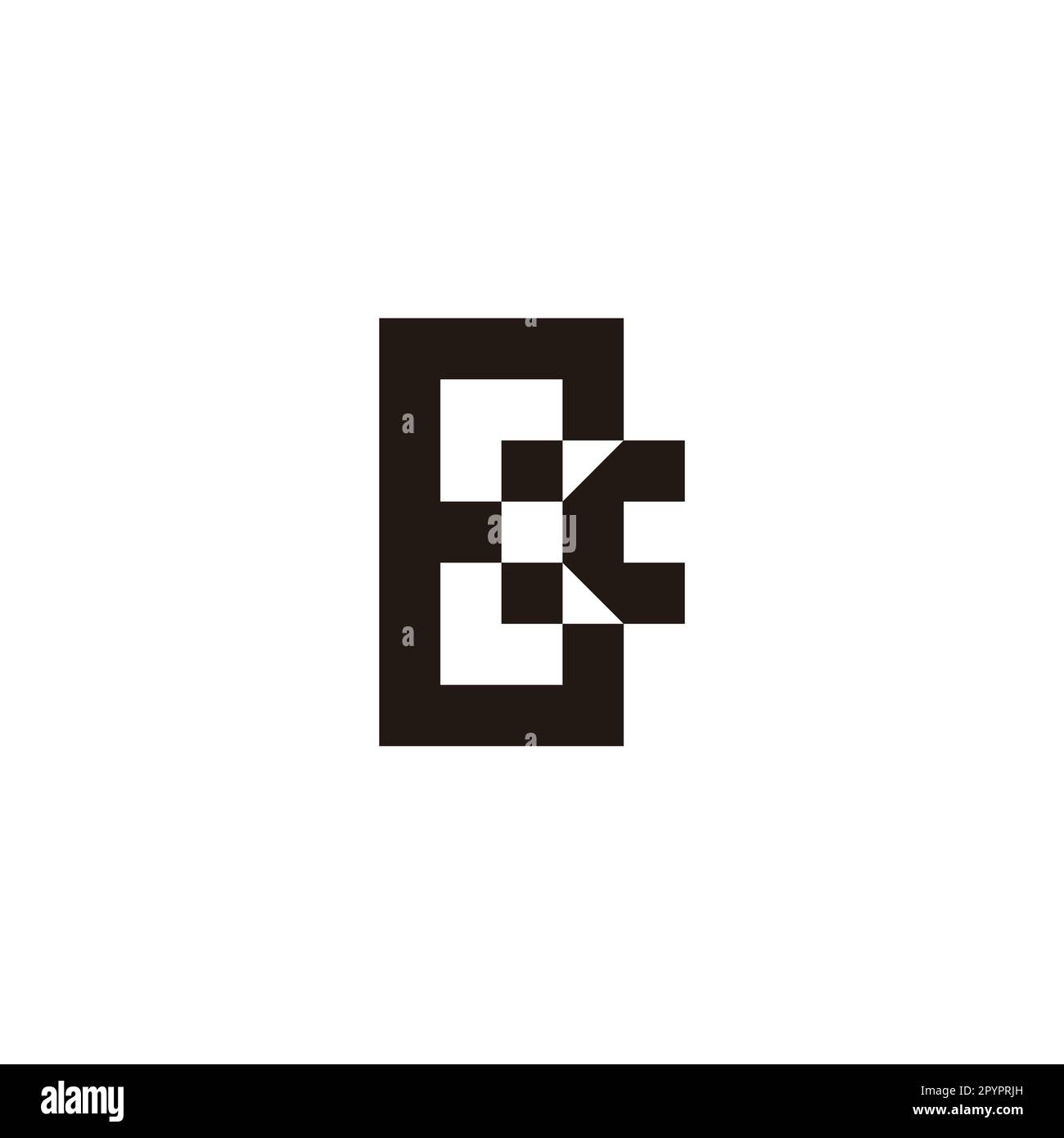Buchstabe EC-Quadrat, einzigartiges geometrisches Symbol einfacher Logo-Vektor Stock Vektor