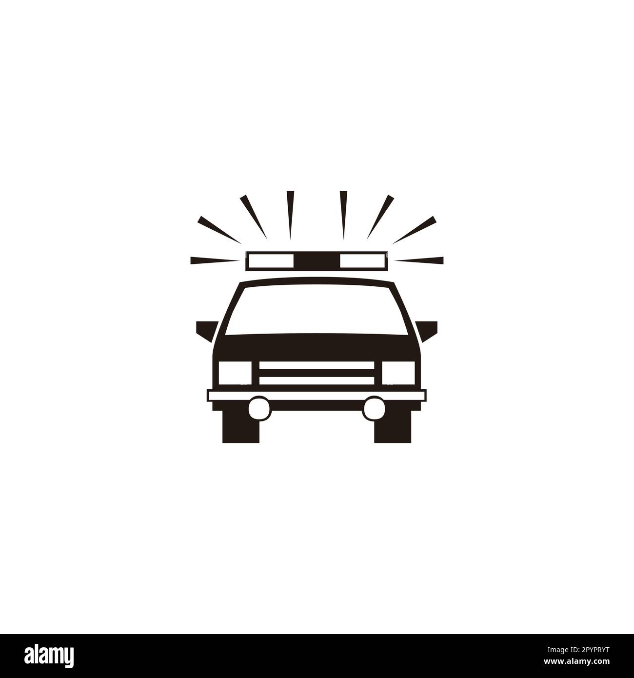 Polizei, Auto, geometrisches Symbol, einfacher Logo-Vektor Stock Vektor