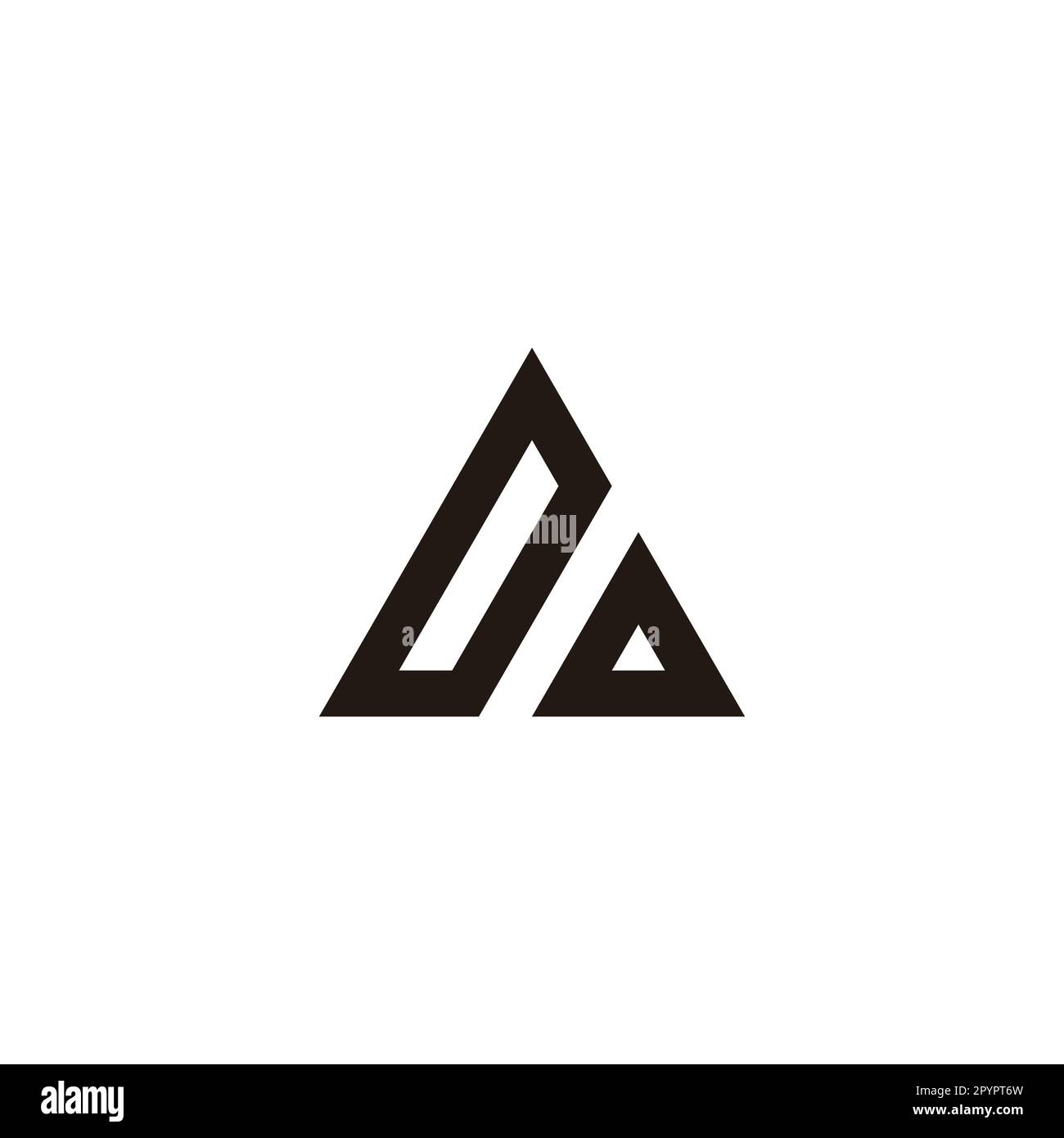 Buchstabe DD Dreieck geometrisches Symbol einfacher Logo-Vektor Stock Vektor