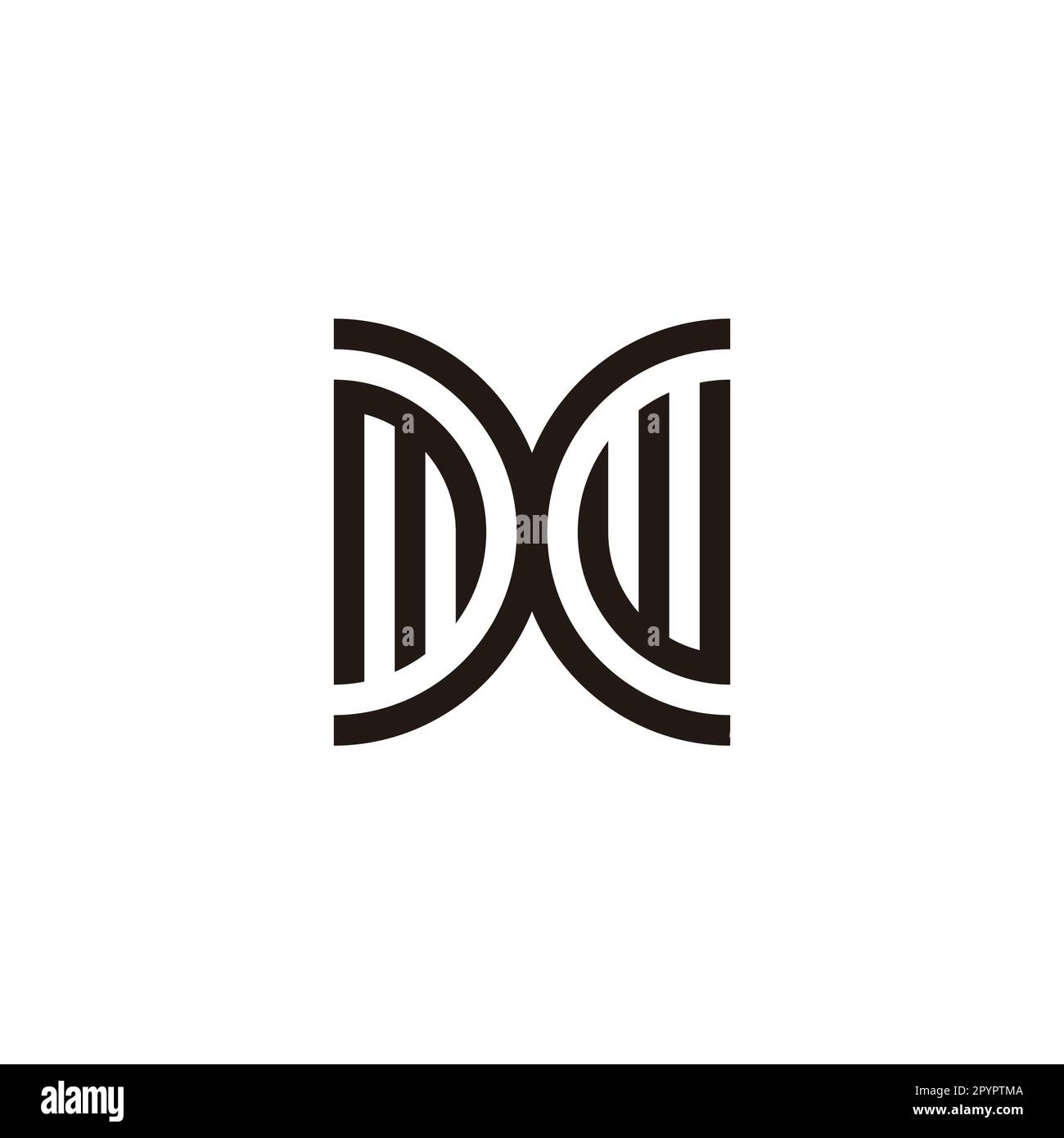 Buchstabe mxw Kurve Geometrisches Symbol einfacher Logovektor Stock Vektor
