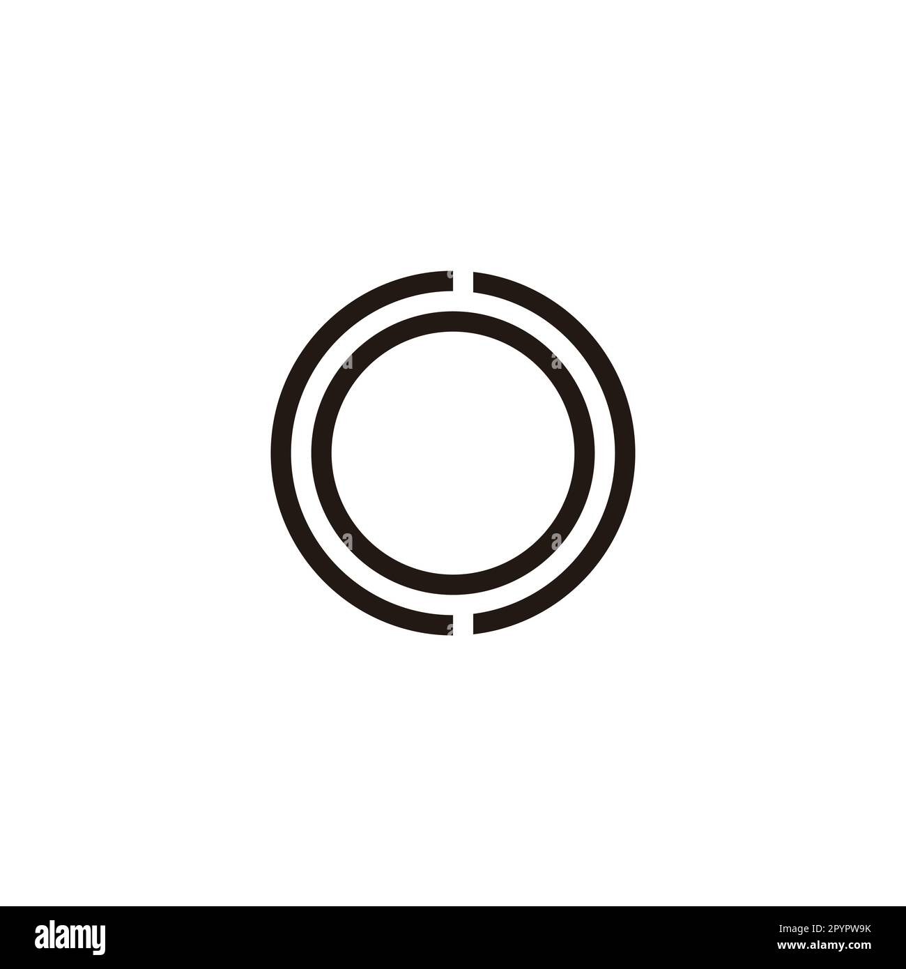 Buchstabe CO oc c o Kreis, Linien geometrisches Symbol einfacher Logovektor Stock Vektor