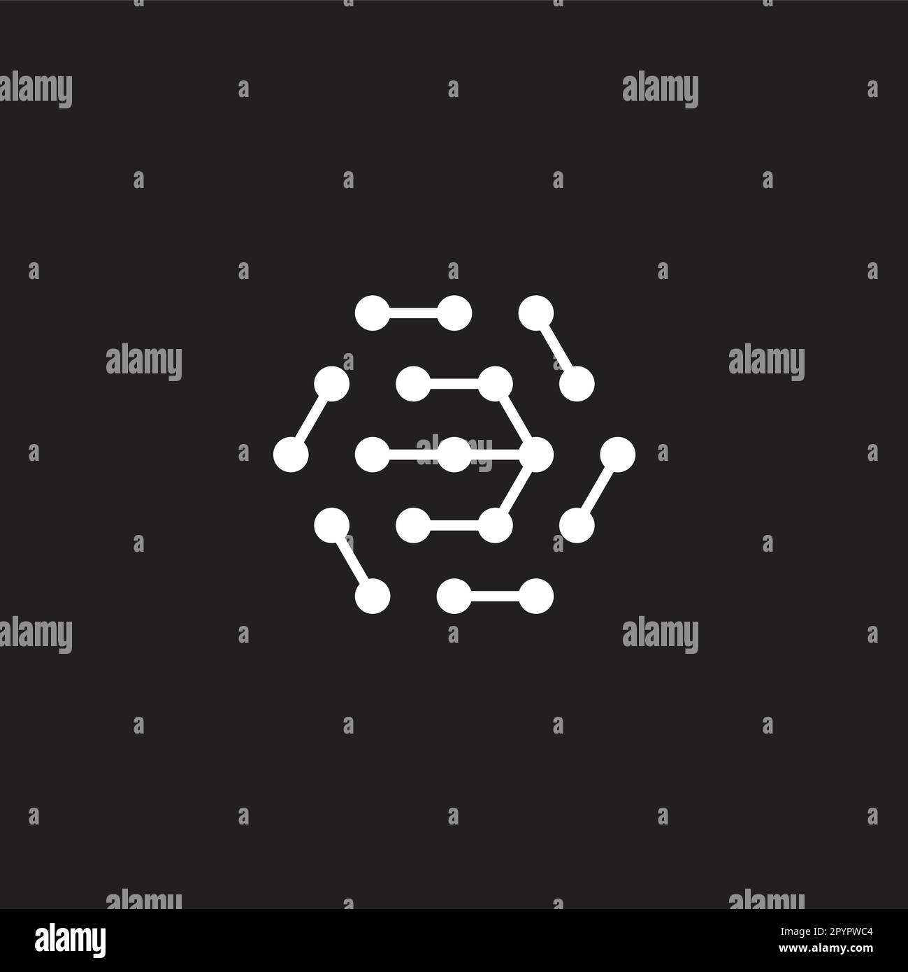 Nummer 3 Sechseck, Moleküle abgerundetes geometrisches Symbol einfacher Logo-Vektor Stock Vektor