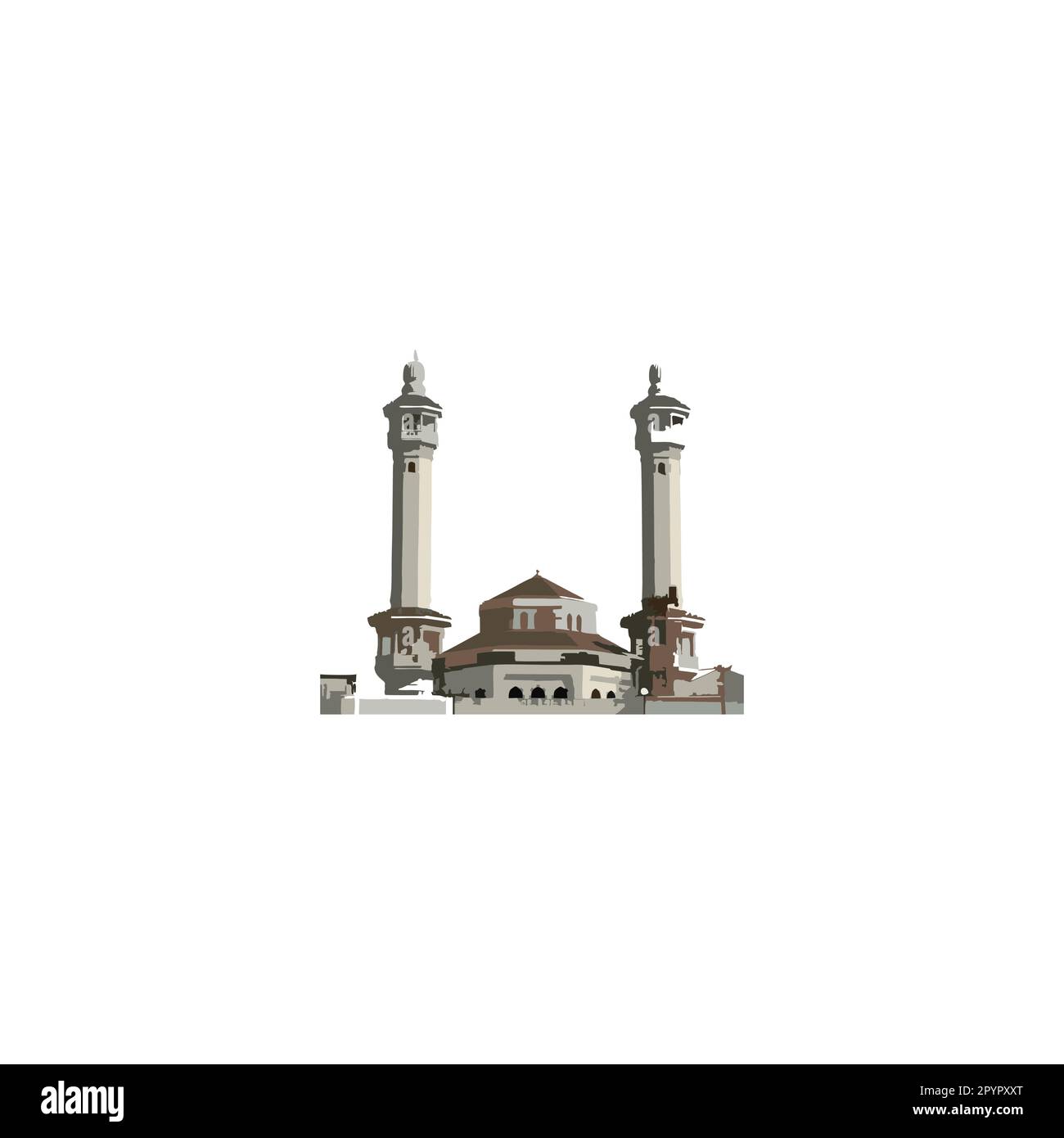 Moschee, Darstellung geometrisches Symbol einfacher Logo-Vektor Stock Vektor