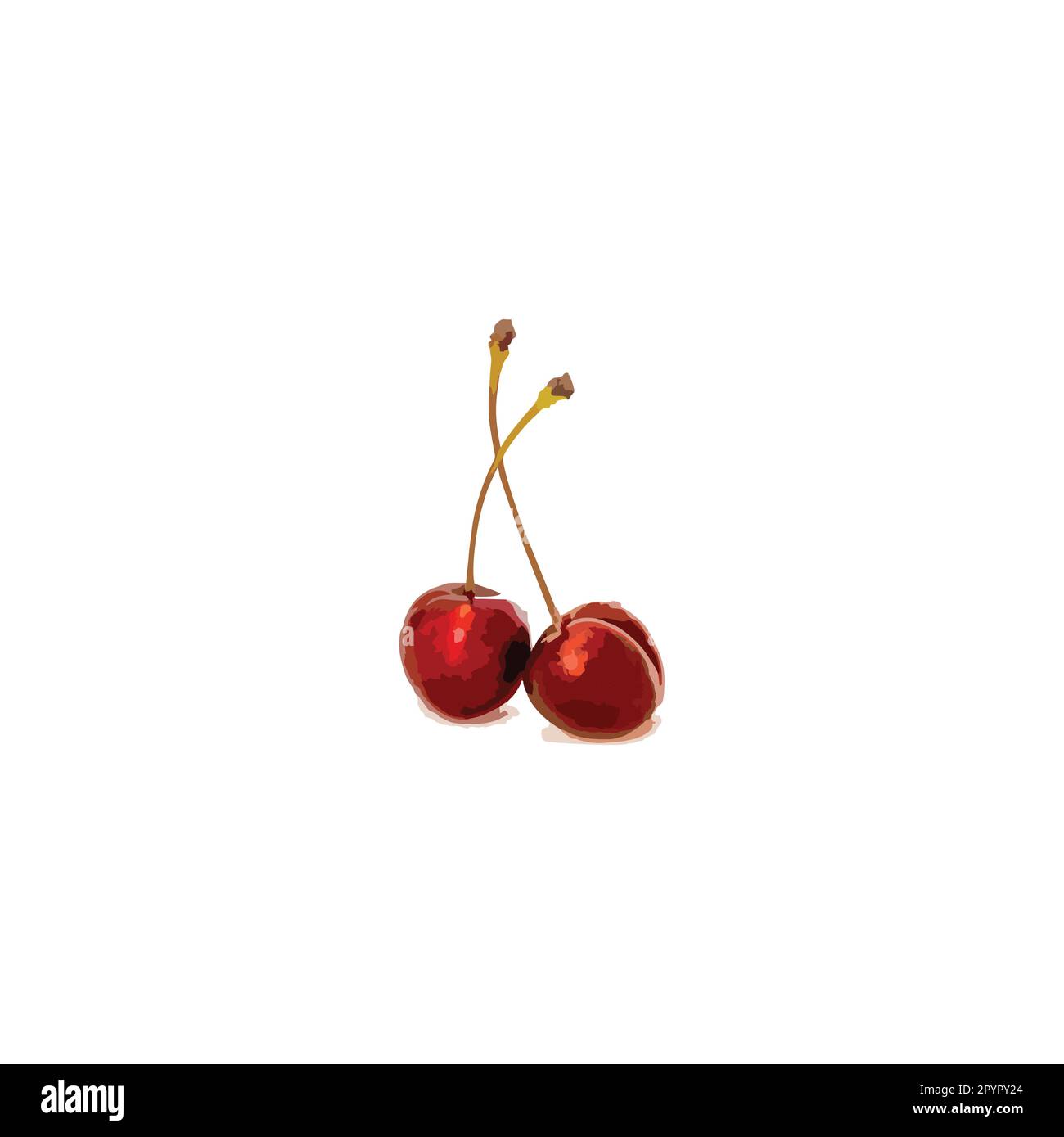 Cherry-Illustration Geometrisches Symbol einfacher Logo-Vektor Stock Vektor