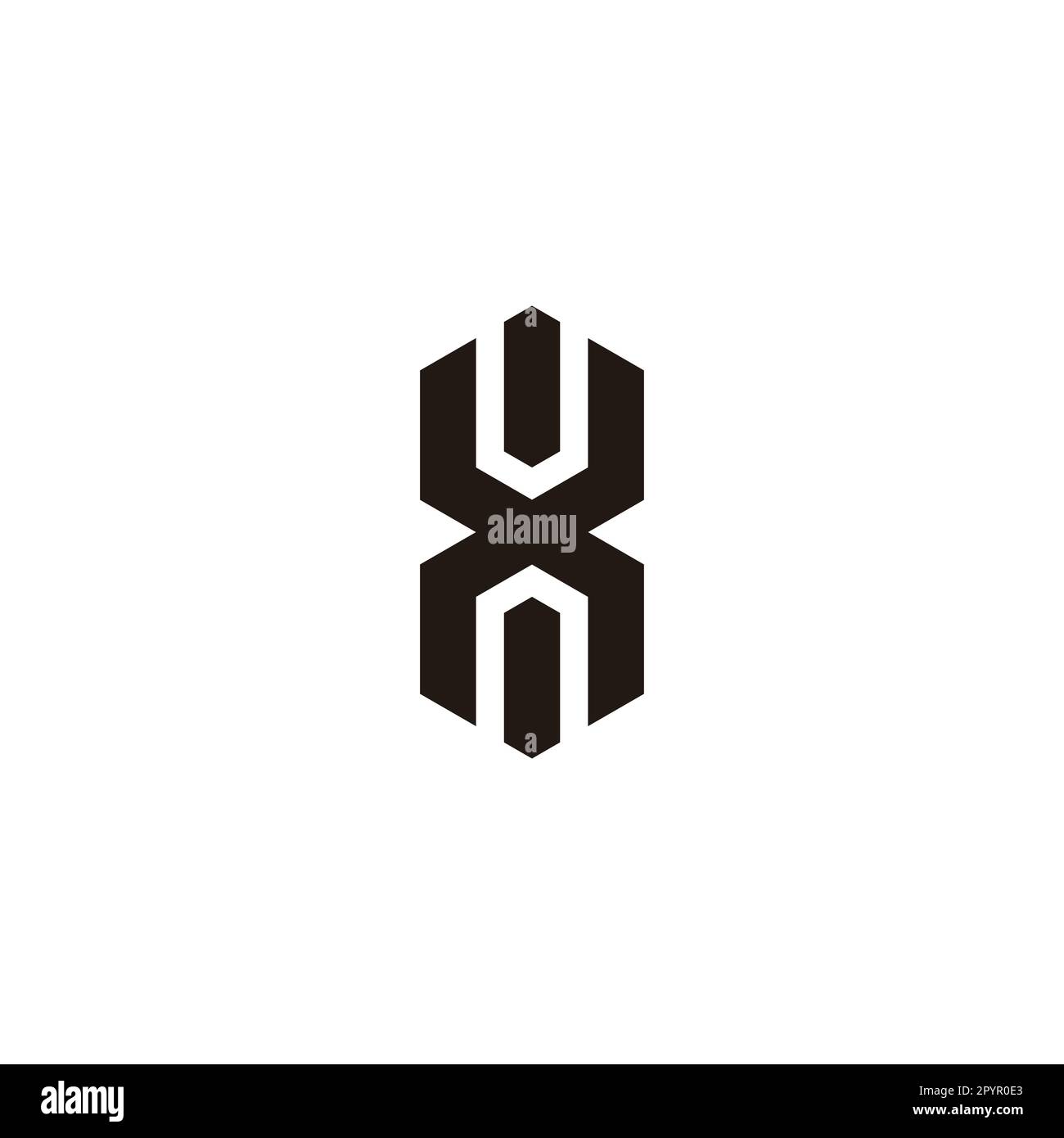Buchstabe X, Nummer 8 Sechsecke geometrisches Symbol einfacher Logo-Vektor Stock Vektor