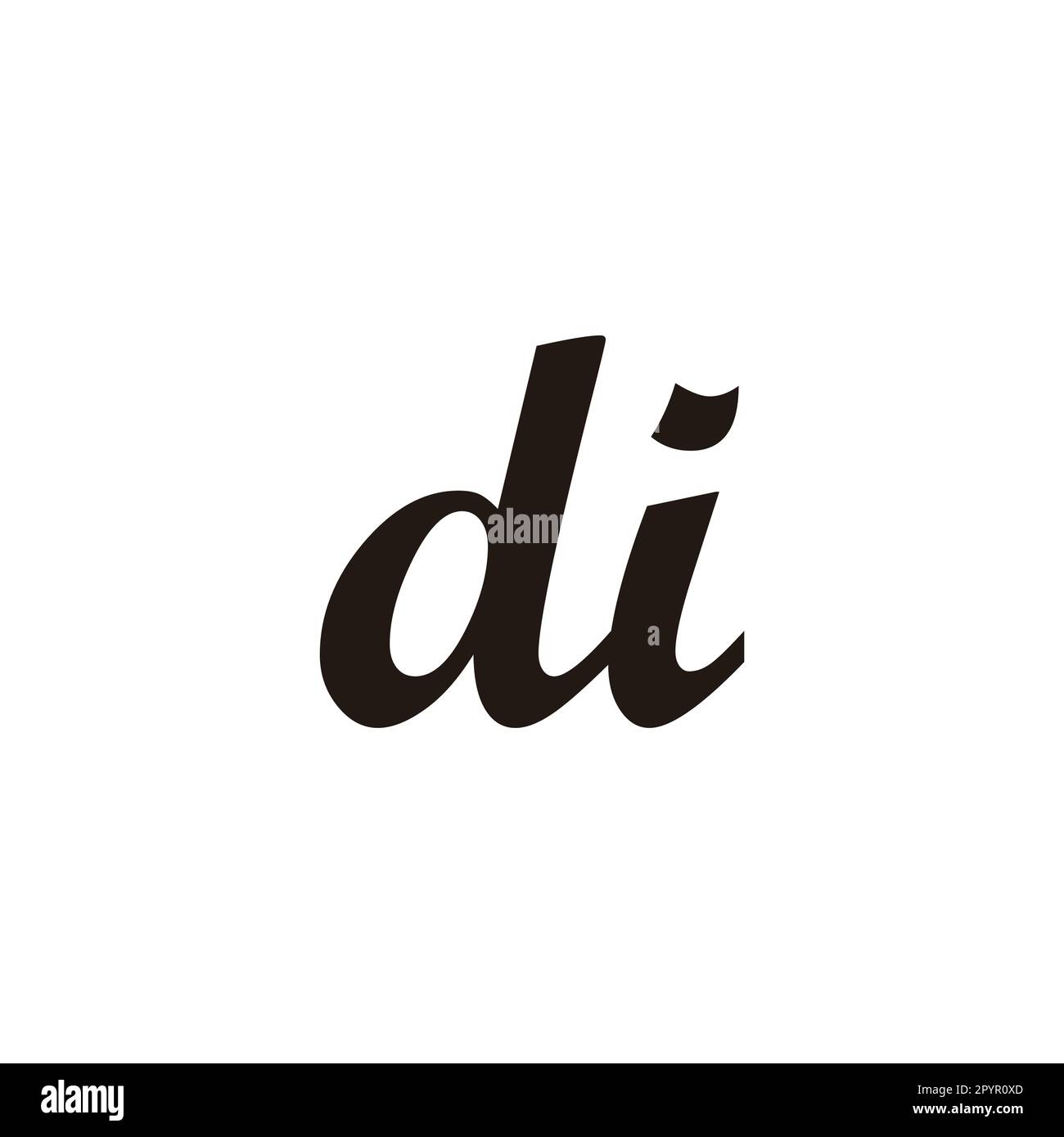 Buchstabe di connect geometrisches Symbol einfacher Logo-Vektor Stock Vektor