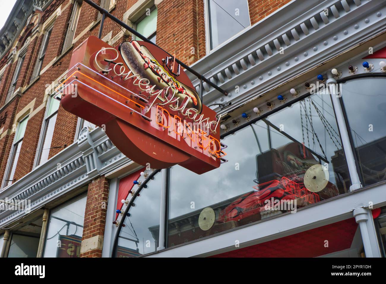 Vintage Coney Island Diner-Schild in Mansfield Ohio USA 2023 Stockfoto