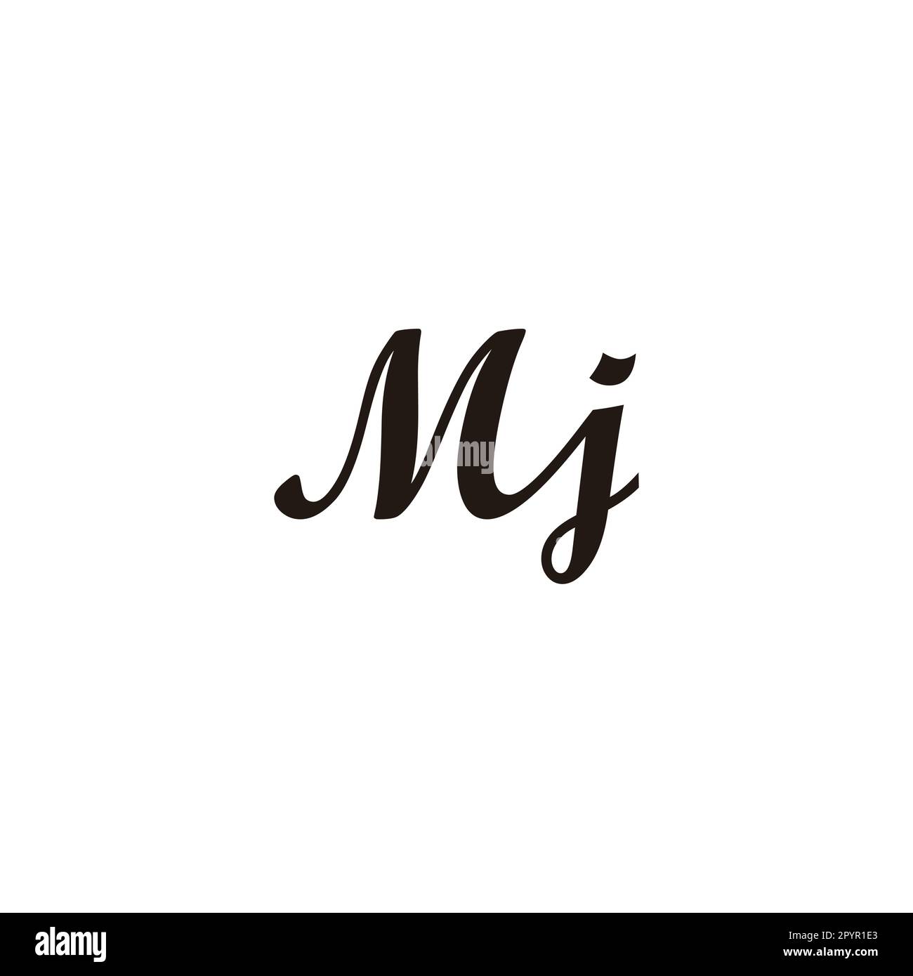 Buchstabe MJ Connect Geometrisches Symbol einfacher Logovektor Stock Vektor