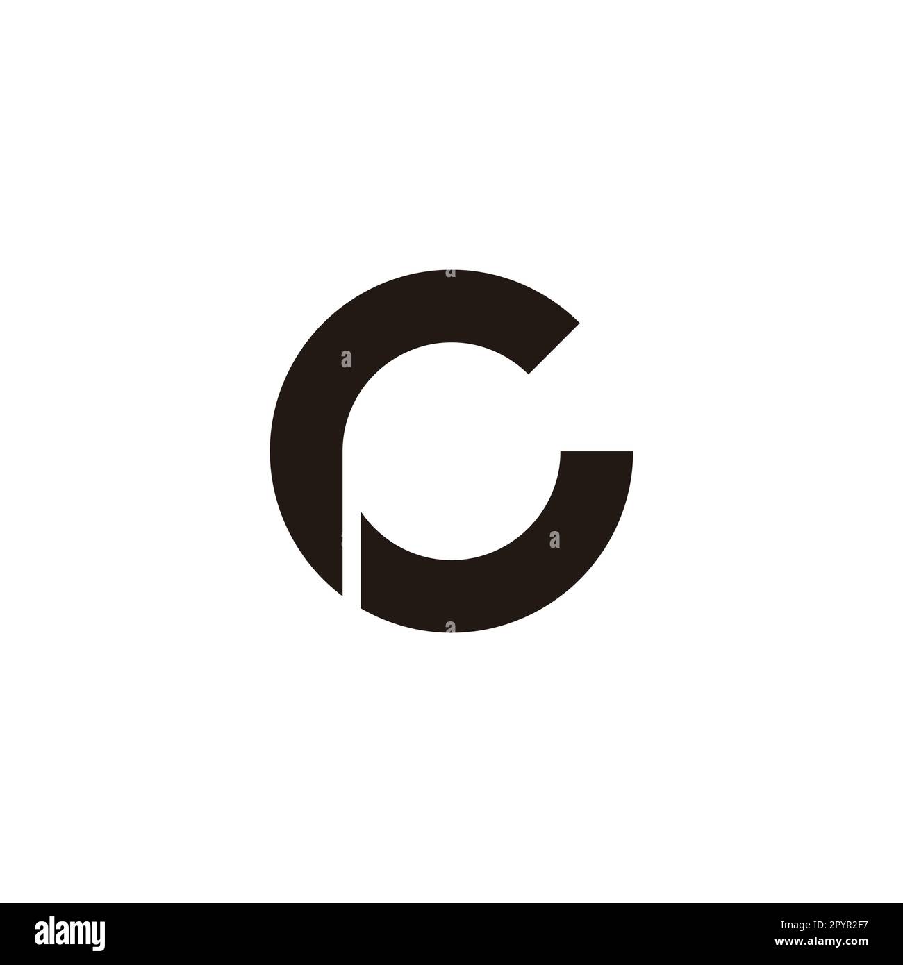 Buchstabe RG Gr r G Umriss geometrisches Symbol einfacher Logovektor Stock Vektor