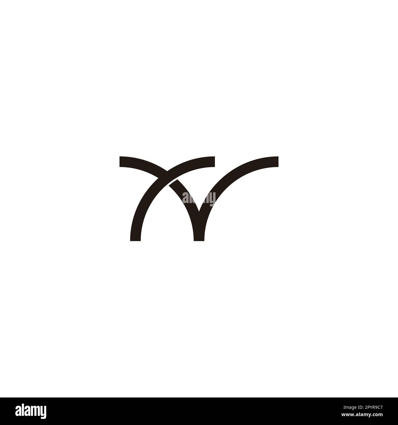 Buchstaben r und V Grassymbol einfacher Logovektor Stock Vektor