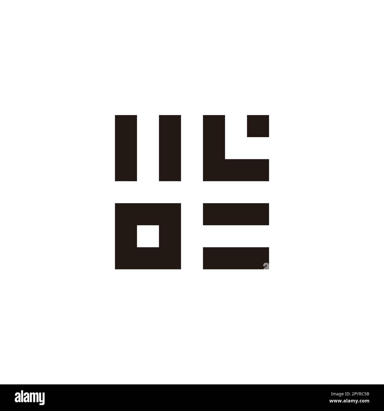 Buchstabe O Quadrat, gestreiftes geometrisches Symbol einfacher Logovektor Stock Vektor
