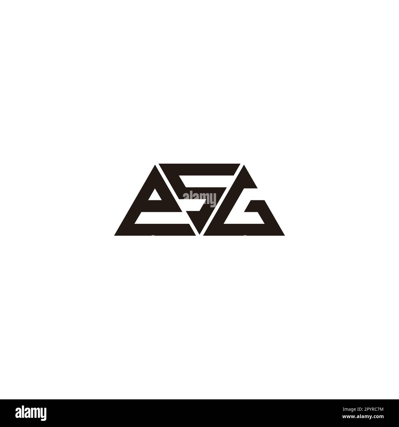 Buchstabe e S und G Goldsymbol einfacher Logovektor Stock Vektor