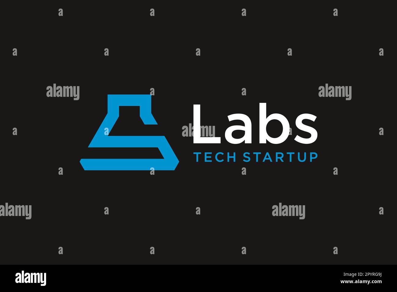 Logo mit S-Motiv und Monogramm. Für Labortechnik Stock Vektor