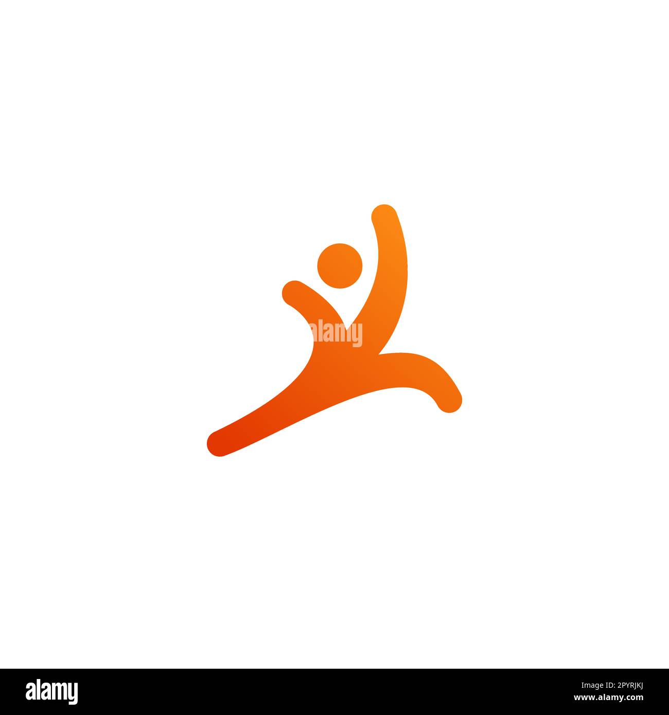 Logo-Design mit dem Buchstaben „K People Jump“. K Run-Logo Stock Vektor