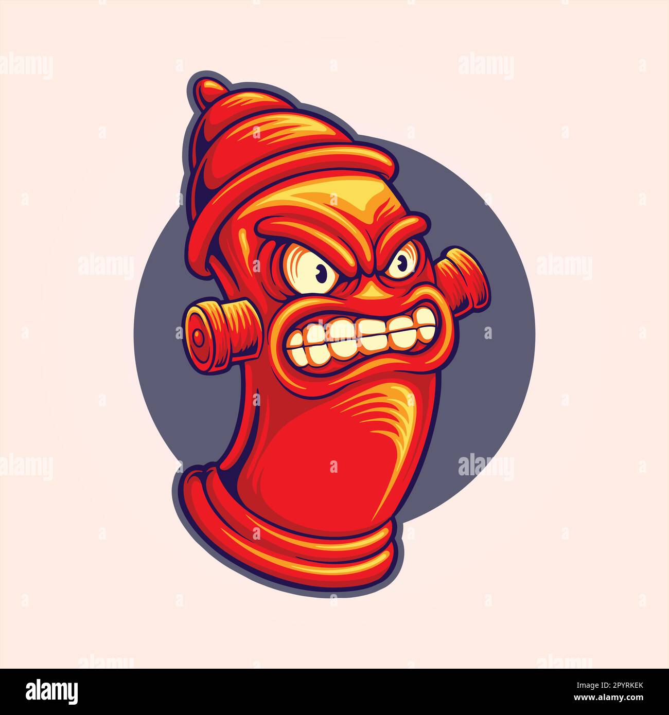 Feuerhydranten-Rettungsteam wütende Logo-Illustrationen Vektor für Ihr Arbeitslogo, Merchandise-T-Shirt, Aufkleber und Etikettendesigns, Poster, Grußkarten Stock Vektor