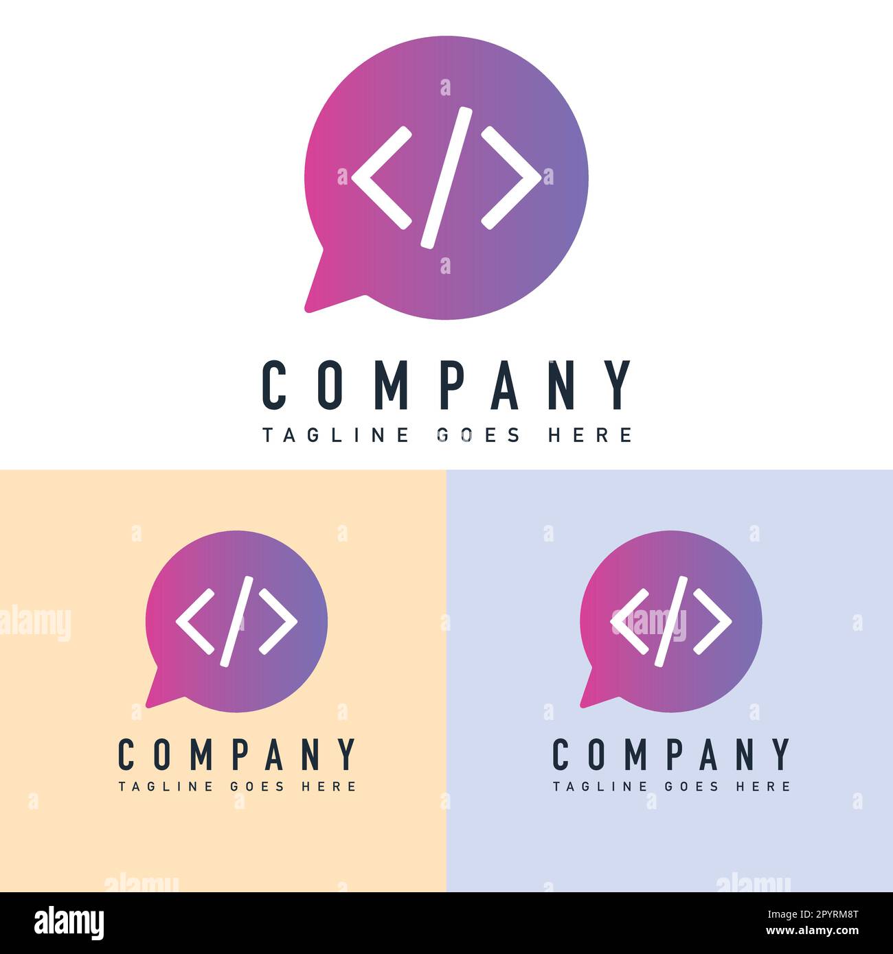 Coder-Logo-Vorlage. Unternehmenszeichen-Vektor. Digitales Code-Logo. Codierungsvektorsymbol. Codierungssymbol. Stock Vektor