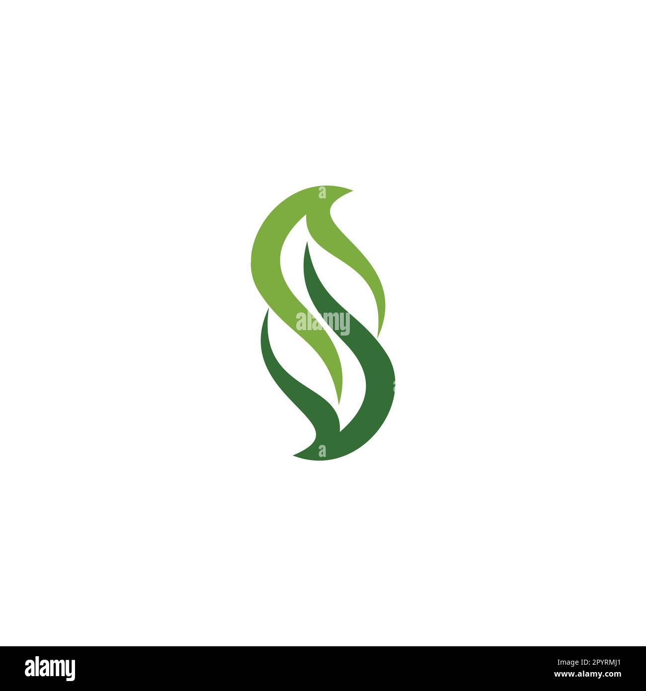 S Blattdesign des Logos. S Darstellung organischer Vektoren Stock Vektor