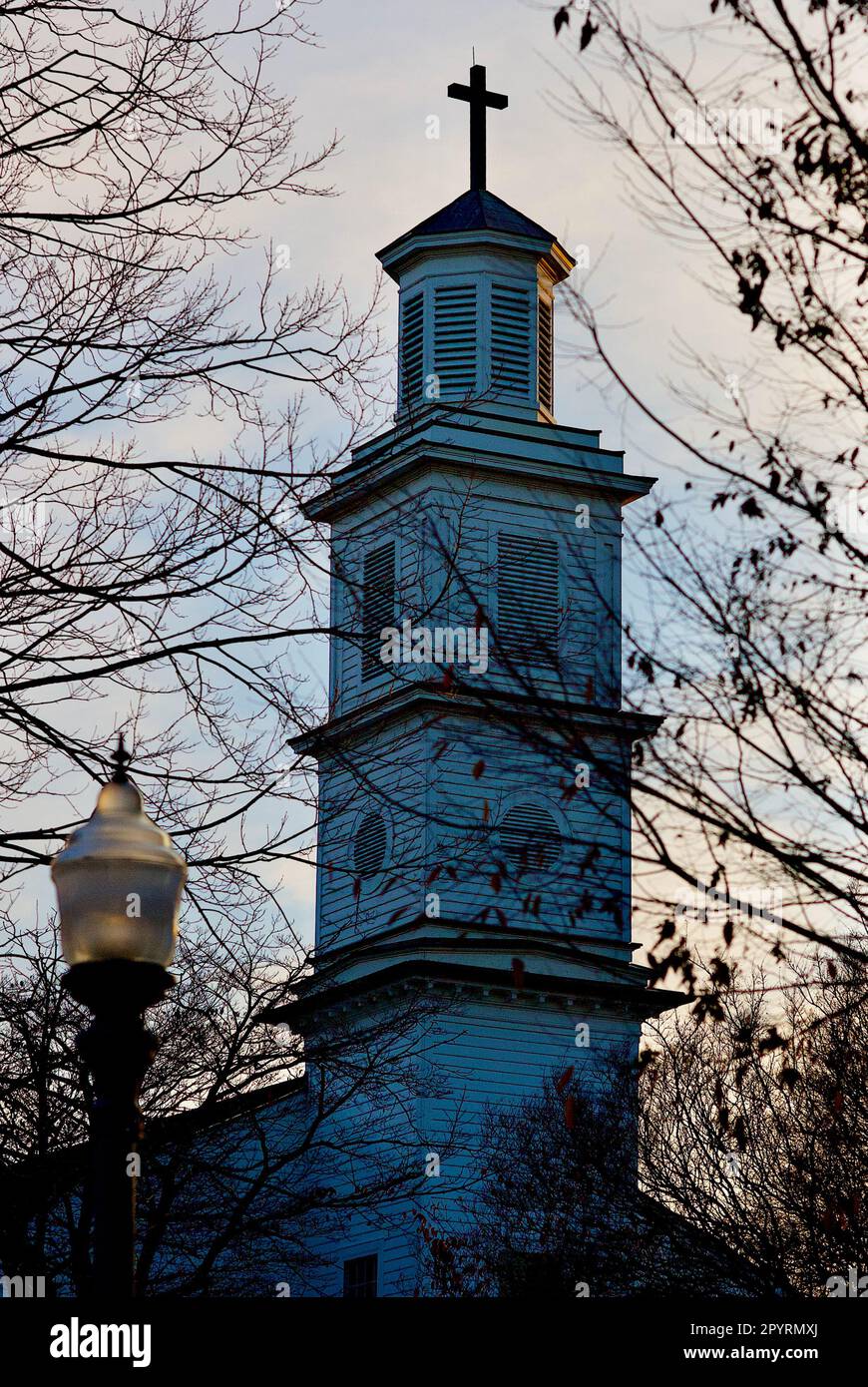 Historisches St. John's Episkopal Church in Richmond, Virginia, ist der Ort, an dem Patrick Henry sein berühmtes „Gib mir Freiheit oder gib mir den Tod!“ Eine Rede. Stockfoto