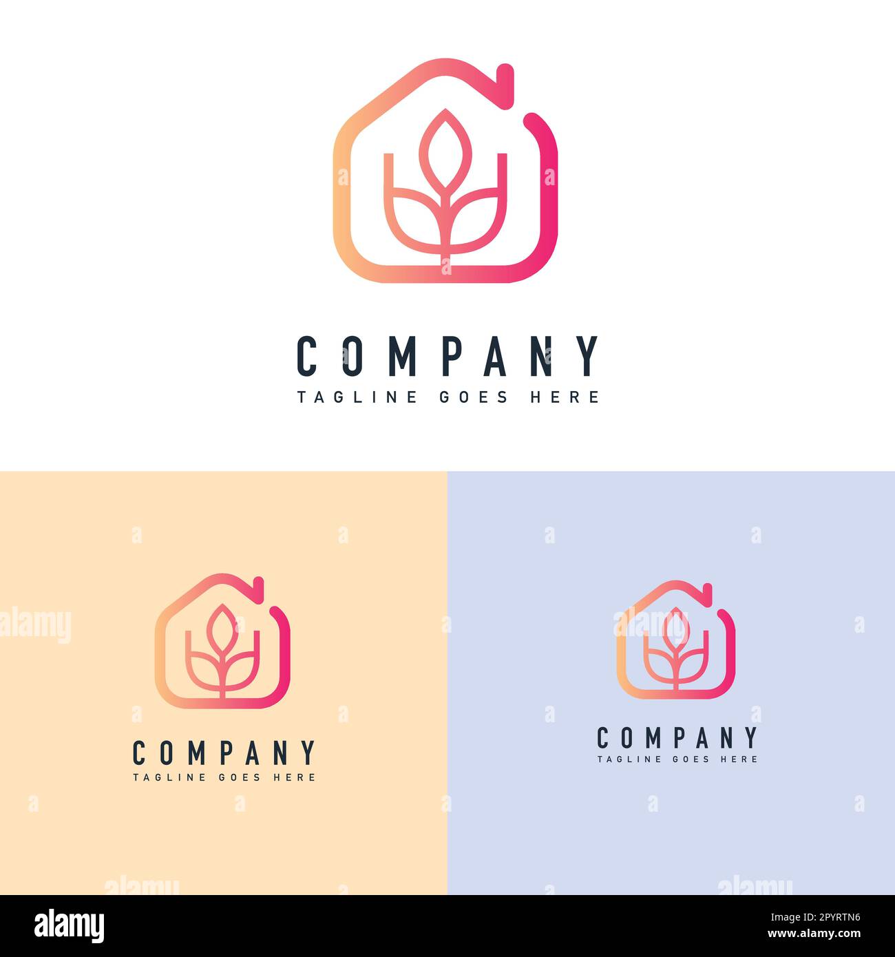 Element des Vektorsymbols für die Vorlage für das Blatthaus-Logo. Eco-Home-Symbol. Logo-Design Für Agrarbetriebe. Stock Vektor